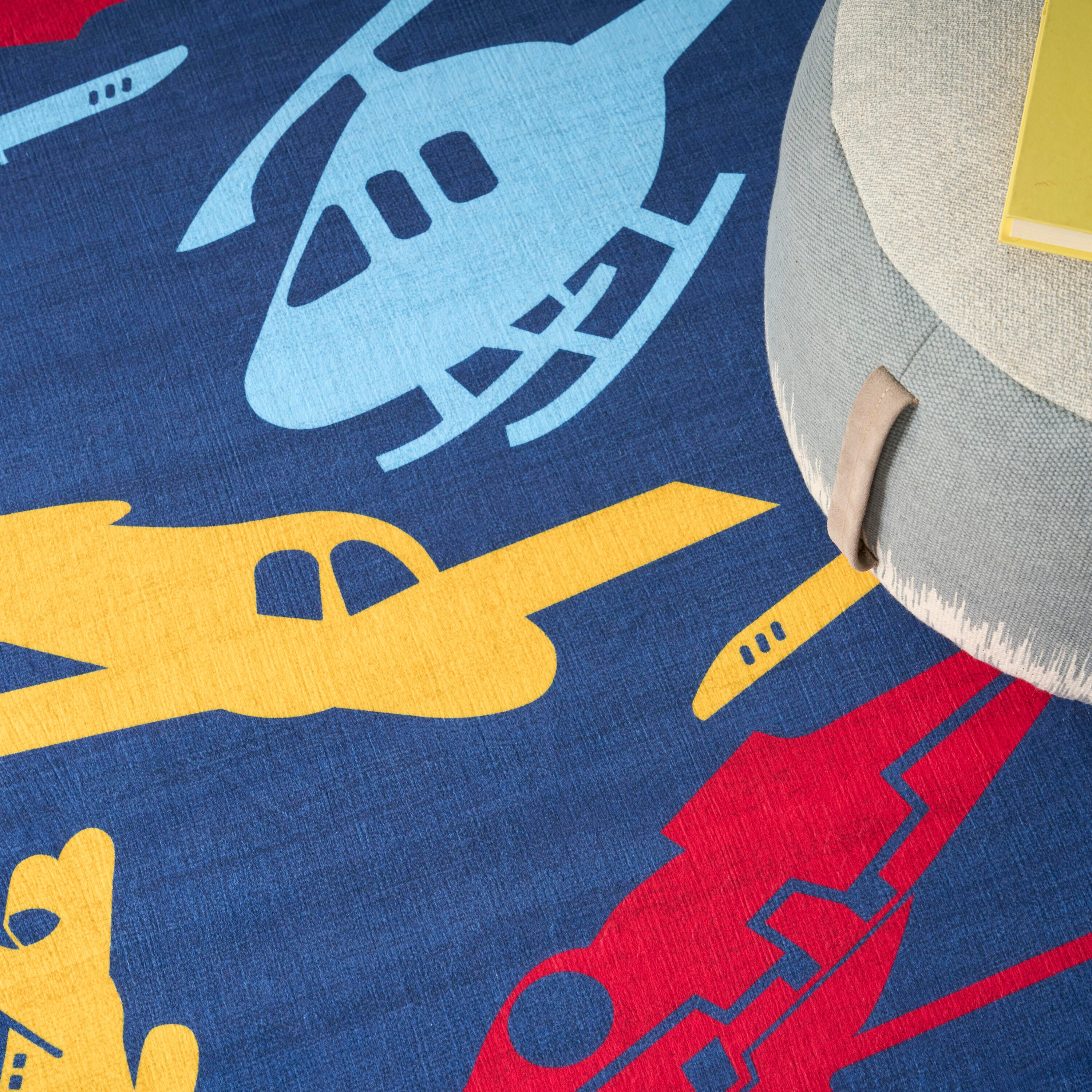Nourison Home Helicopter 7' x 9'  Area Rug, Navy/Multi, large
