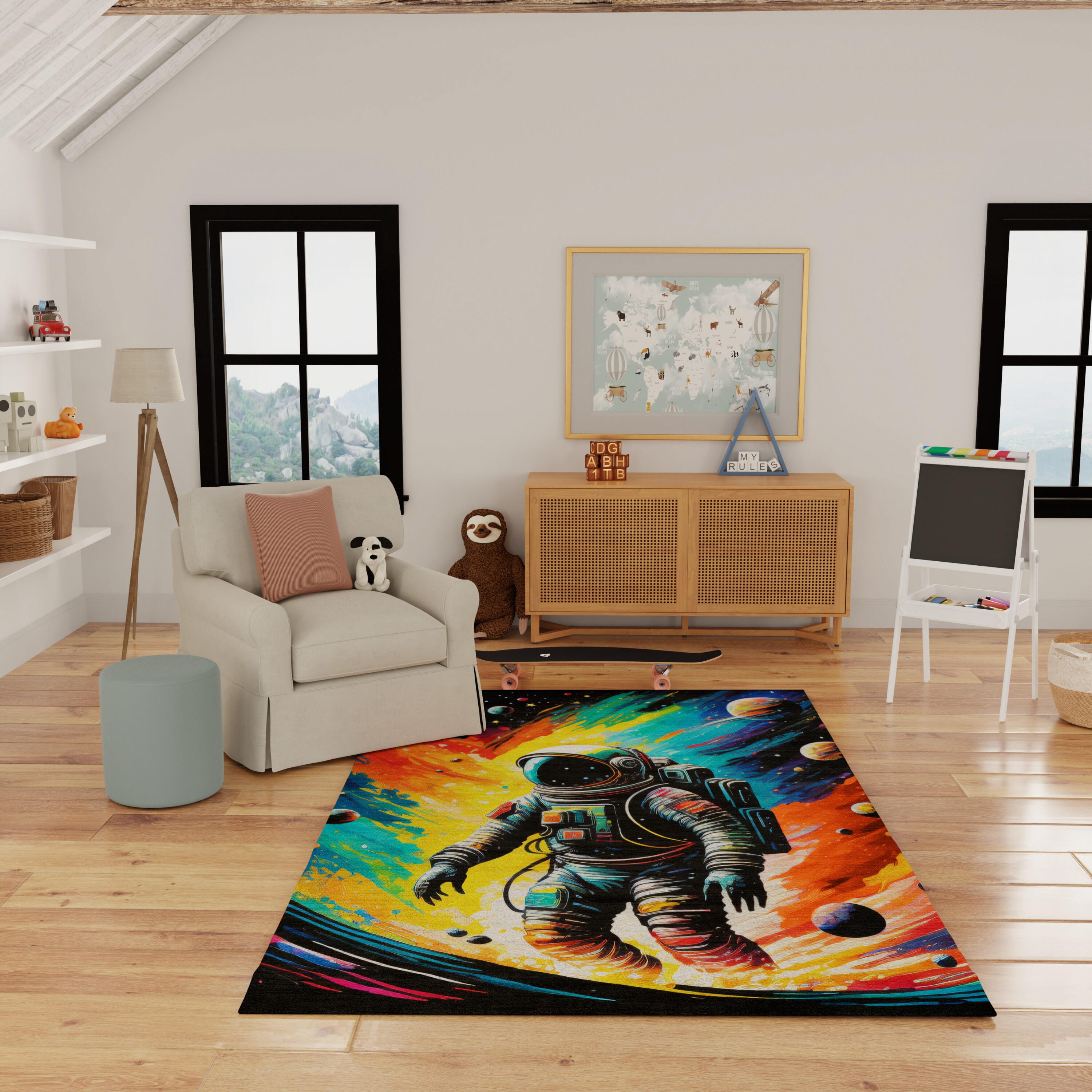 Nourison Home Astronaut 7' x 9'  Area Rug, Multi, large