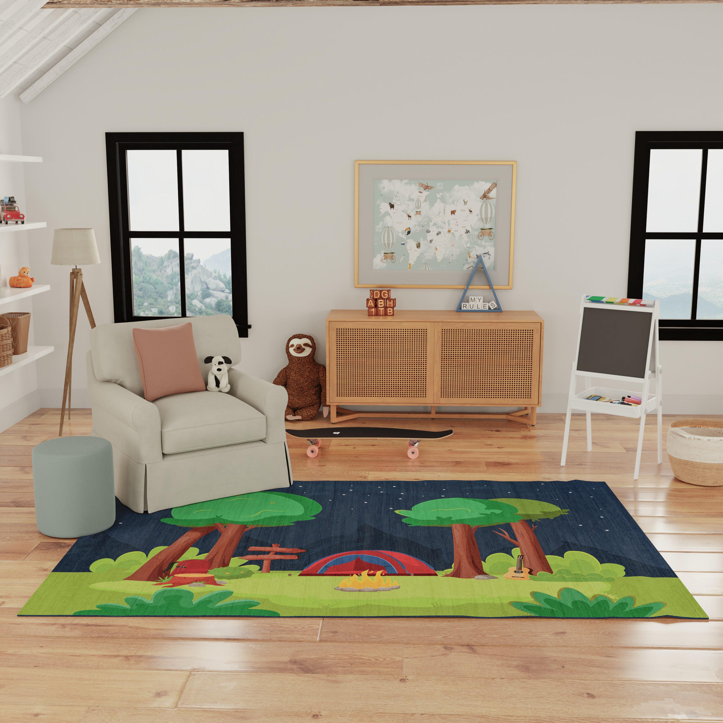 Nourison Home Camping 7' x 9'  Area Rug, Navy/Multi, large