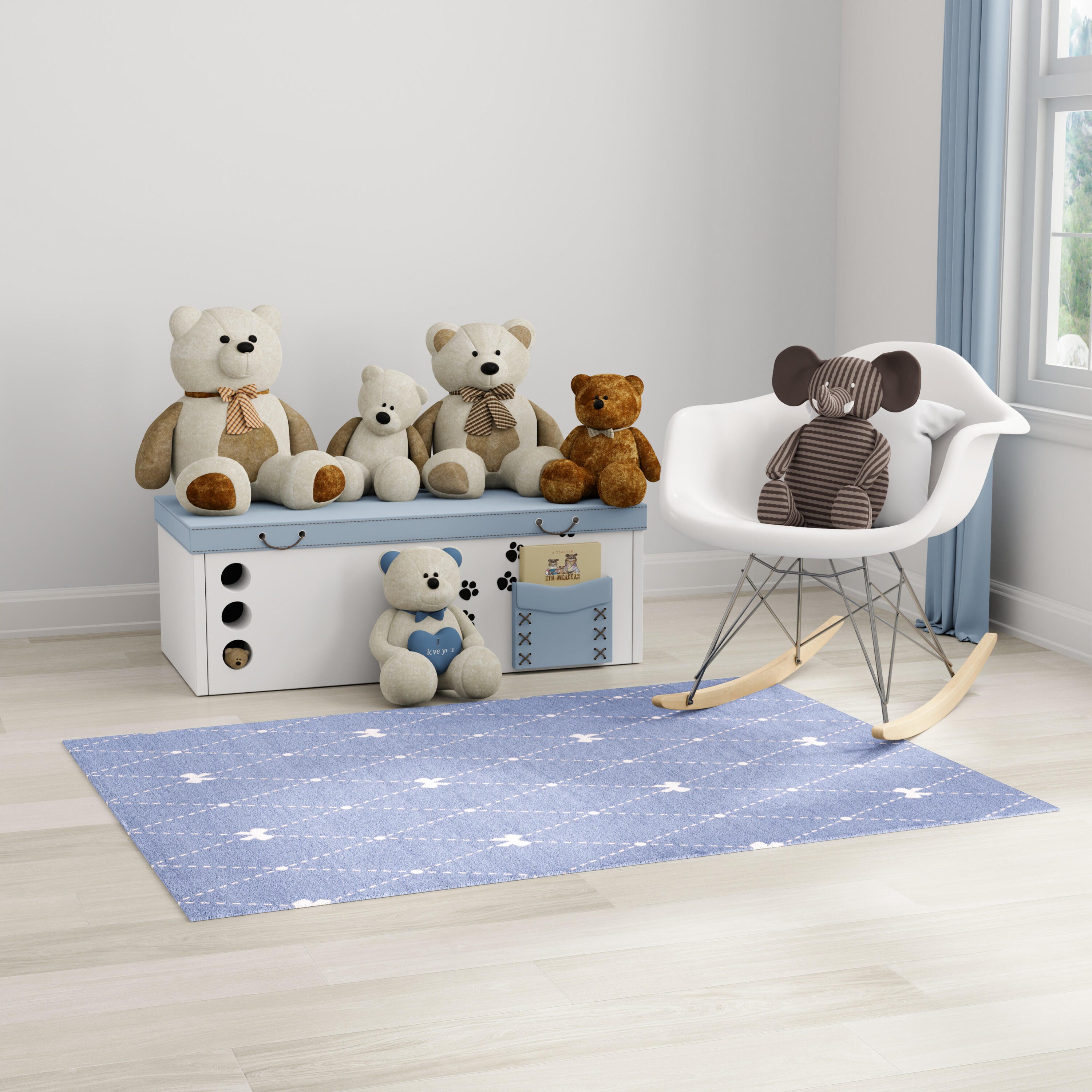 Nourison Home Bow 3' x 5'  Area Rug, Blue, rollover