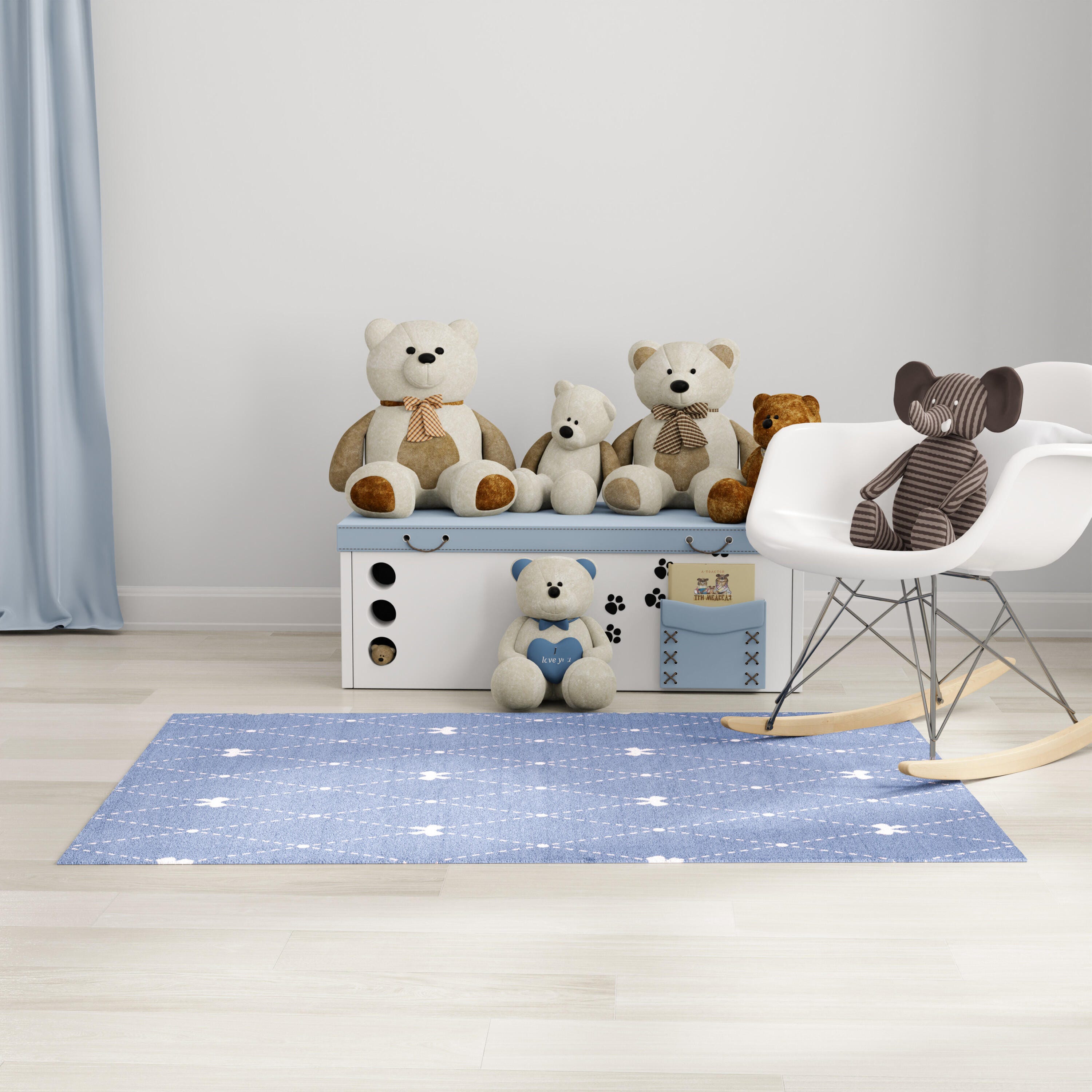 Nourison Home Bow 5' x 7'  Area Rug, Blue, large