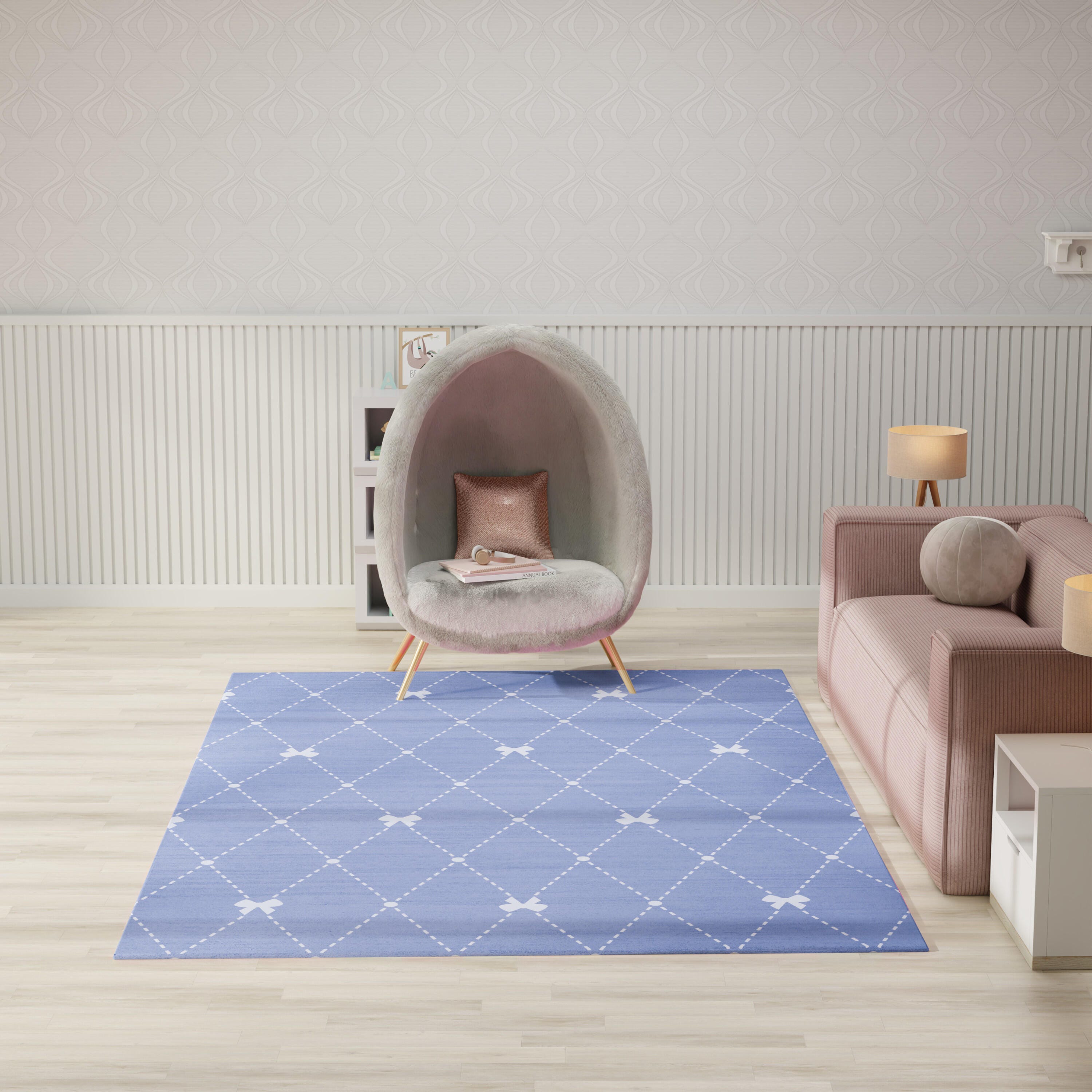 Nourison Home Bow 7' x 9'  Area Rug, Blue, large