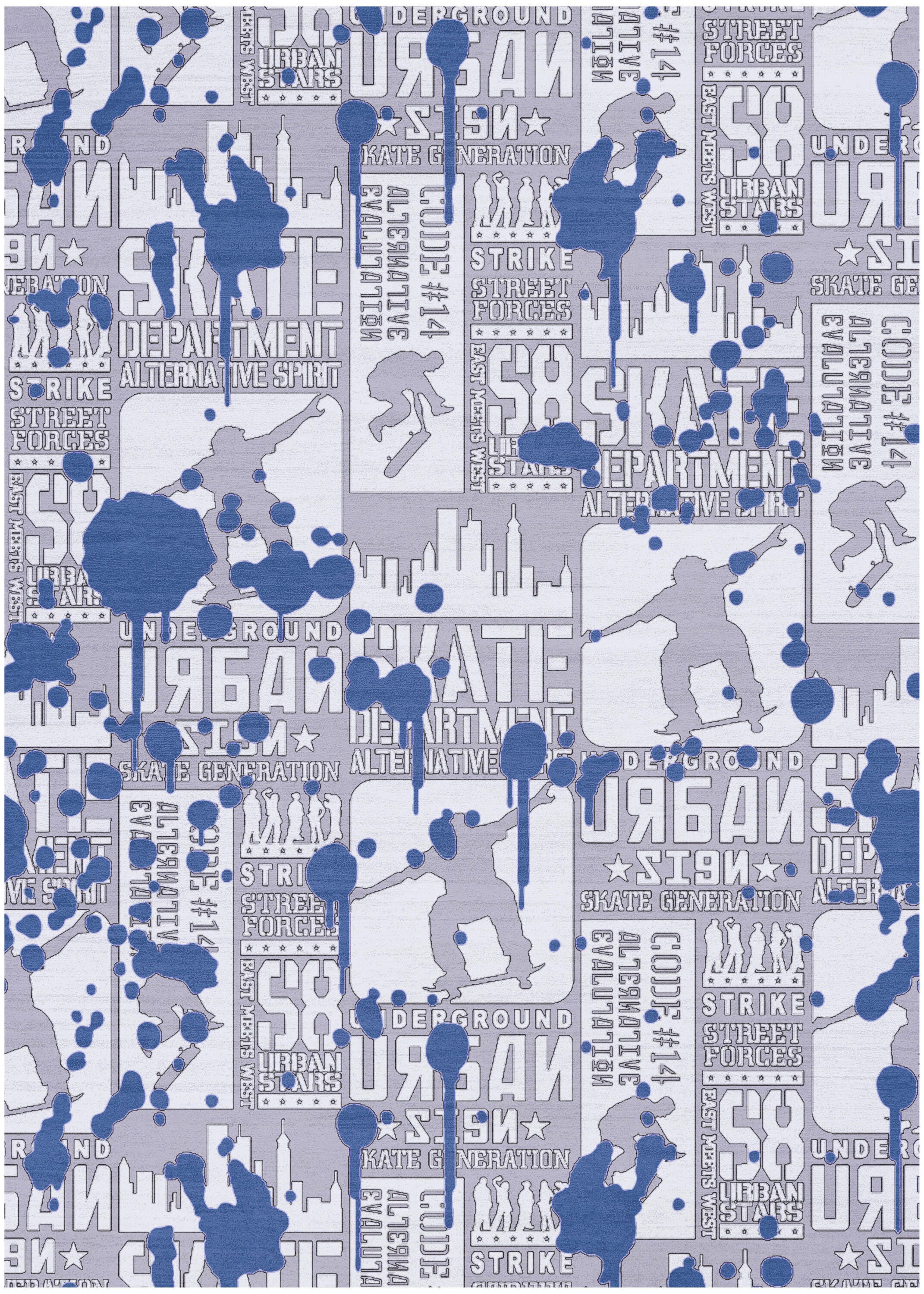 Nourison Home Graffiti 4' x 6'  Area Rug, Blue, large