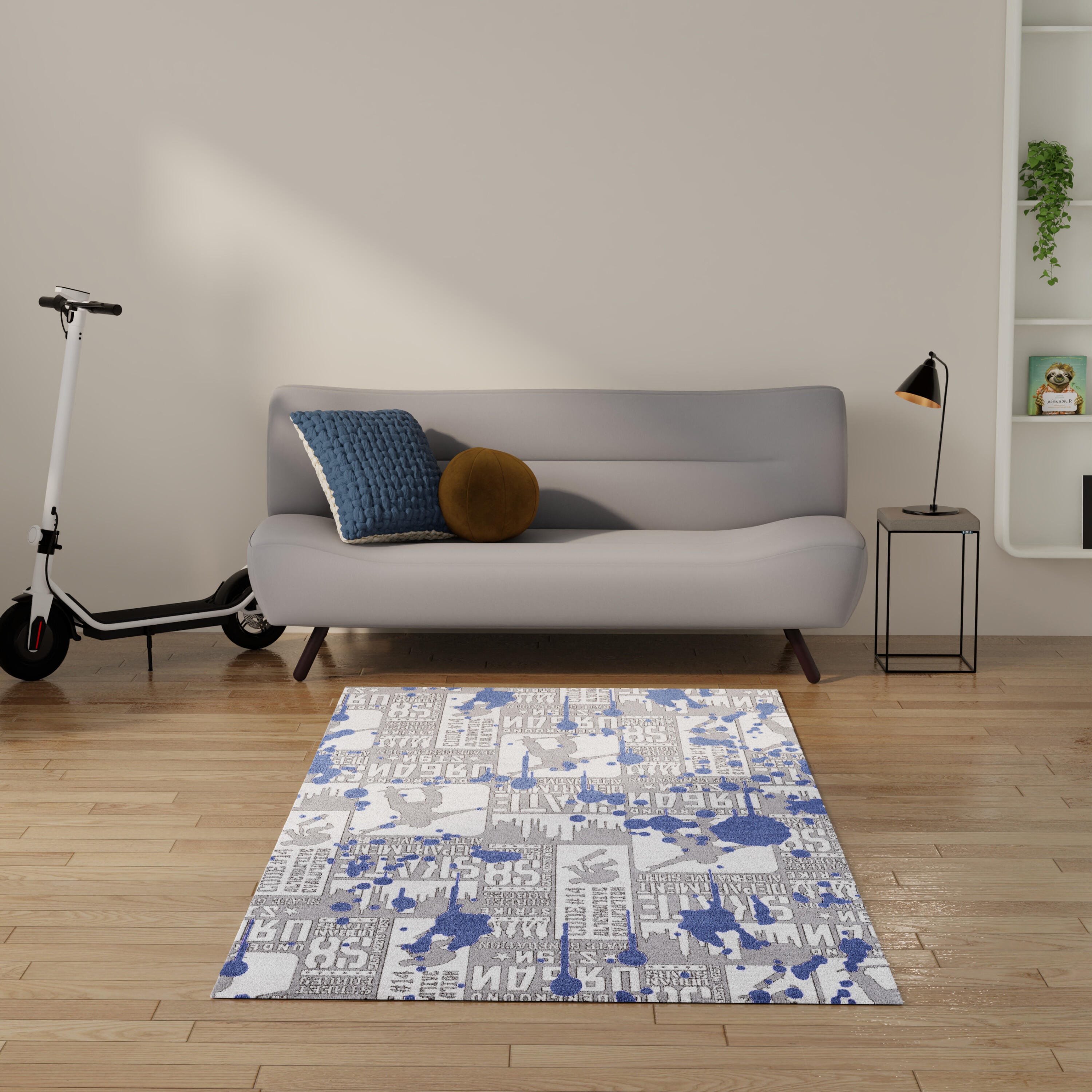Nourison Home Graffiti 4' x 6'  Area Rug, Blue, large
