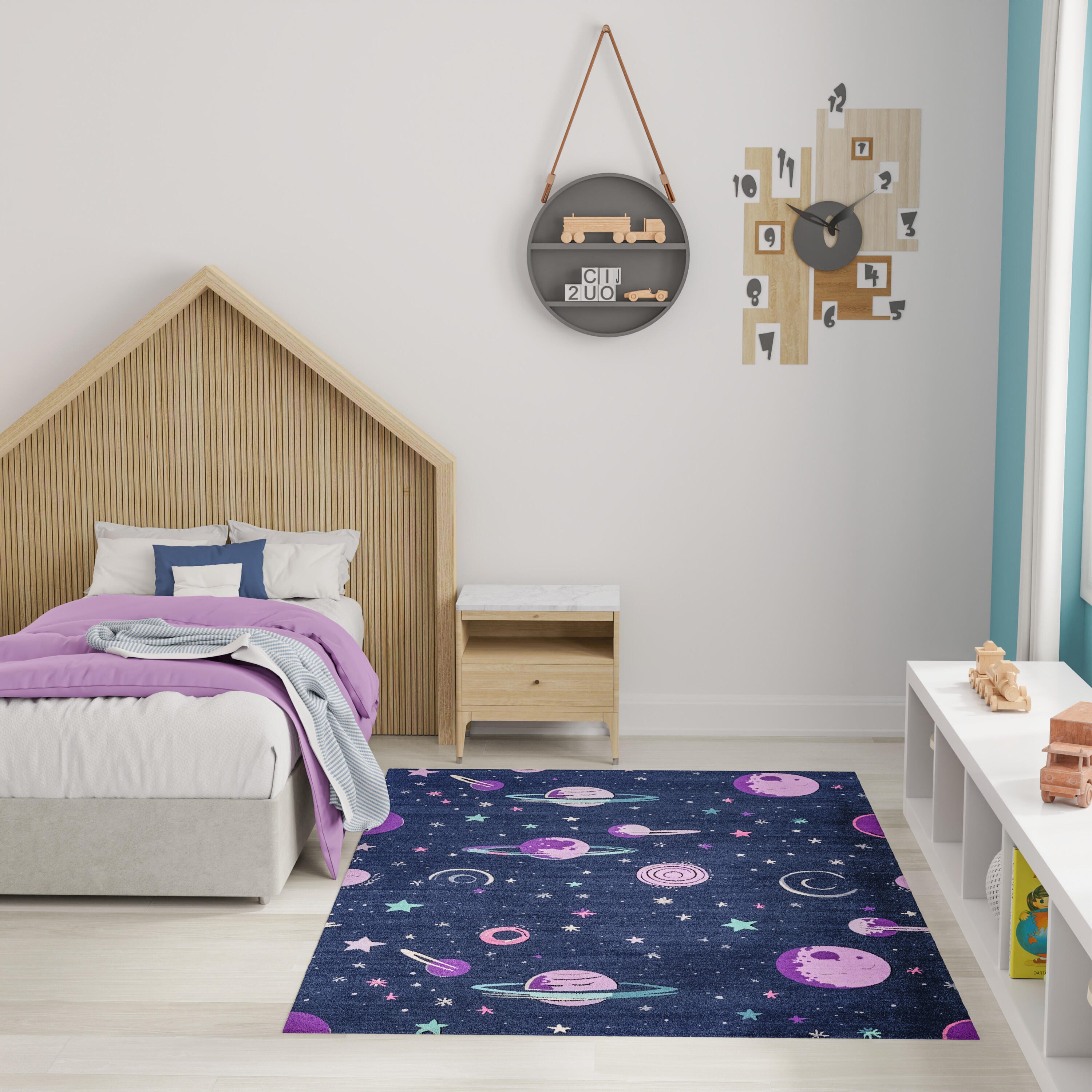 Nourison Home Planets 4' x 6'  Area Rug, Black, large