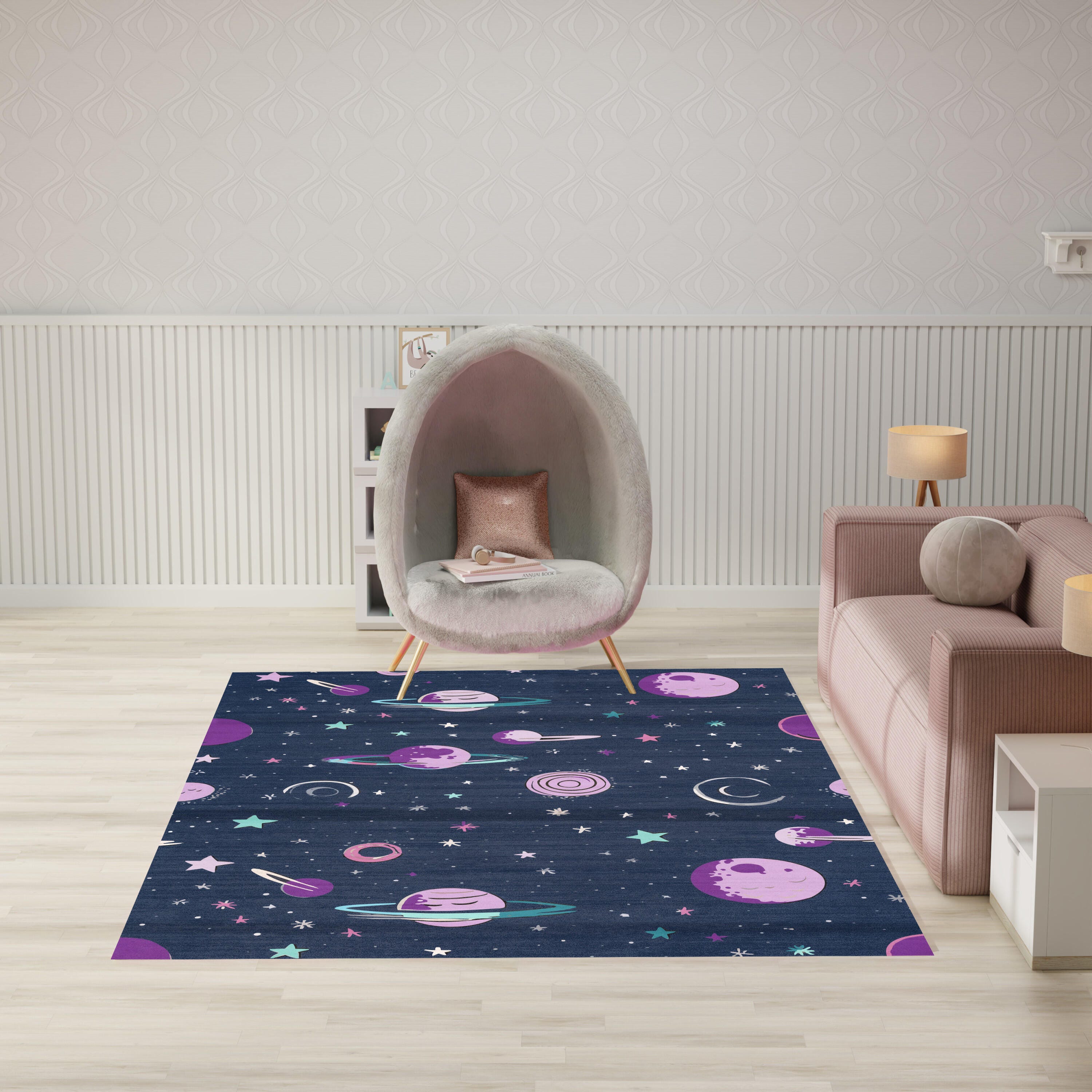 Nourison Home Planets 7' x 9'  Area Rug, Black, large