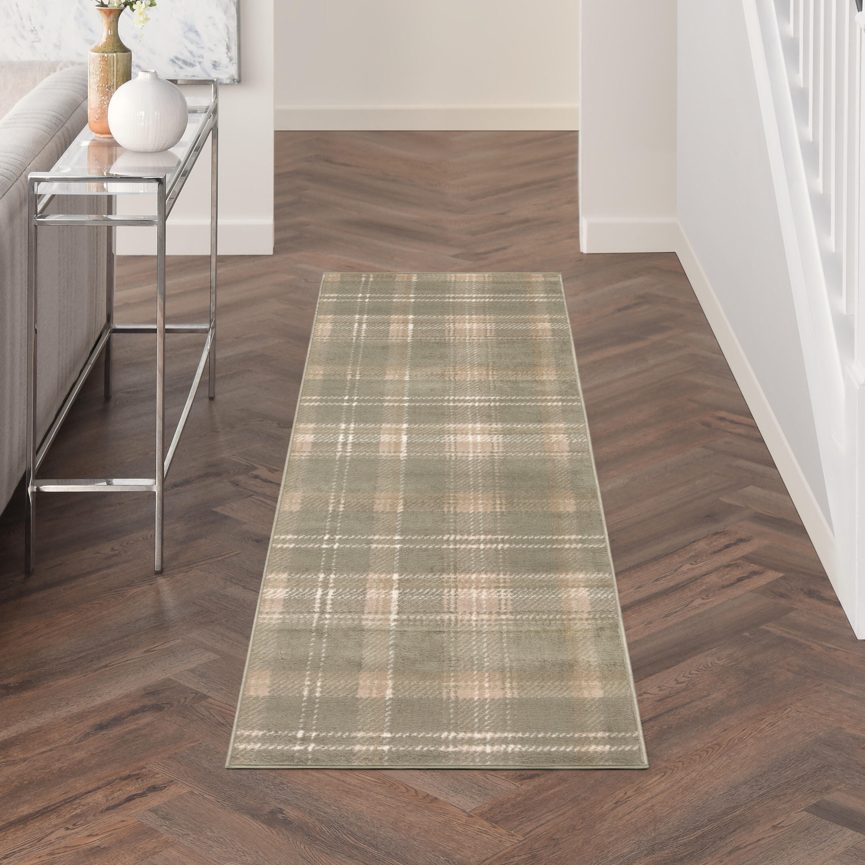 Nourison Home Grafix 2'3" x 7'6" Runner Rug, Olive, rollover