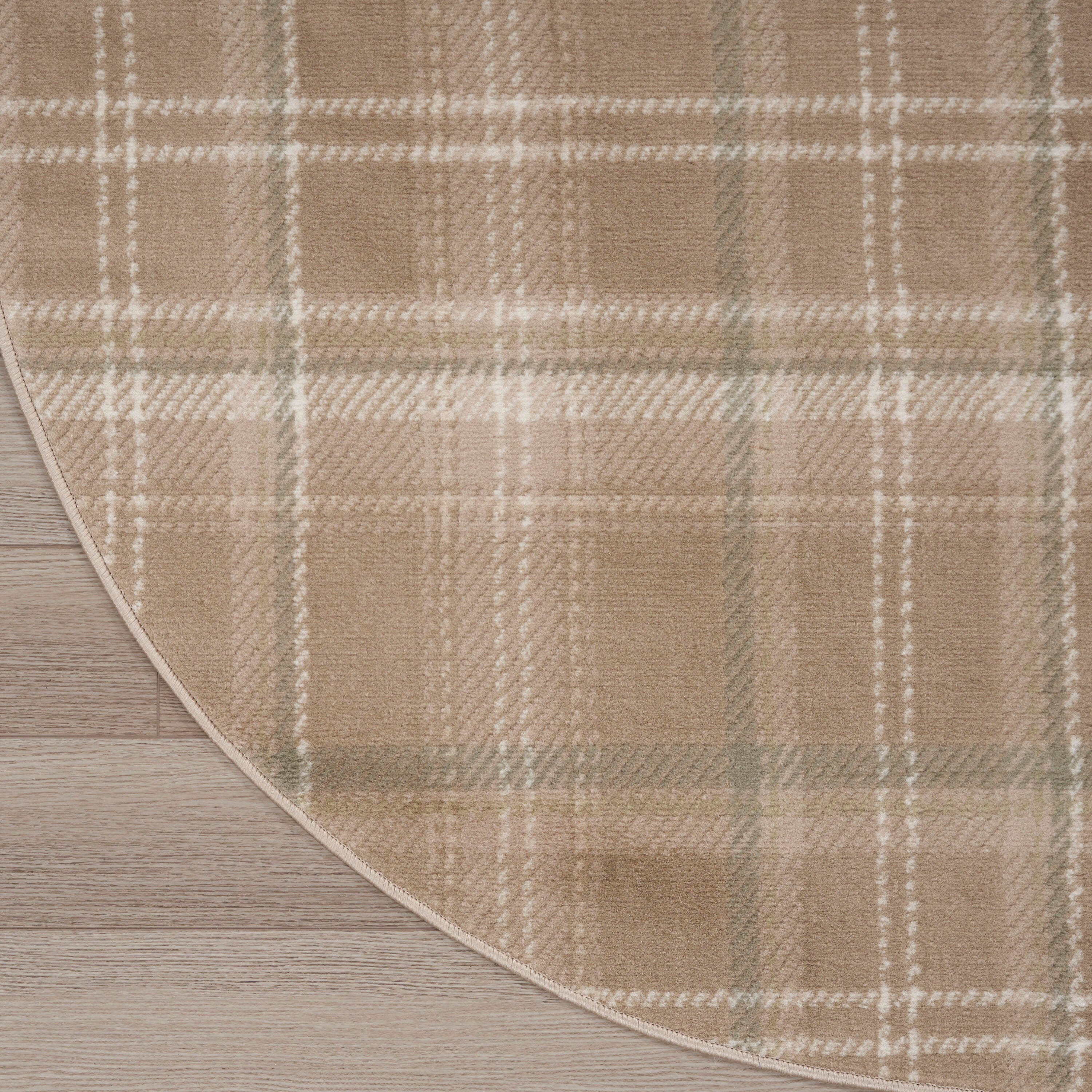 Nourison Home Grafix 4' Round Area Rug, Taupe, large