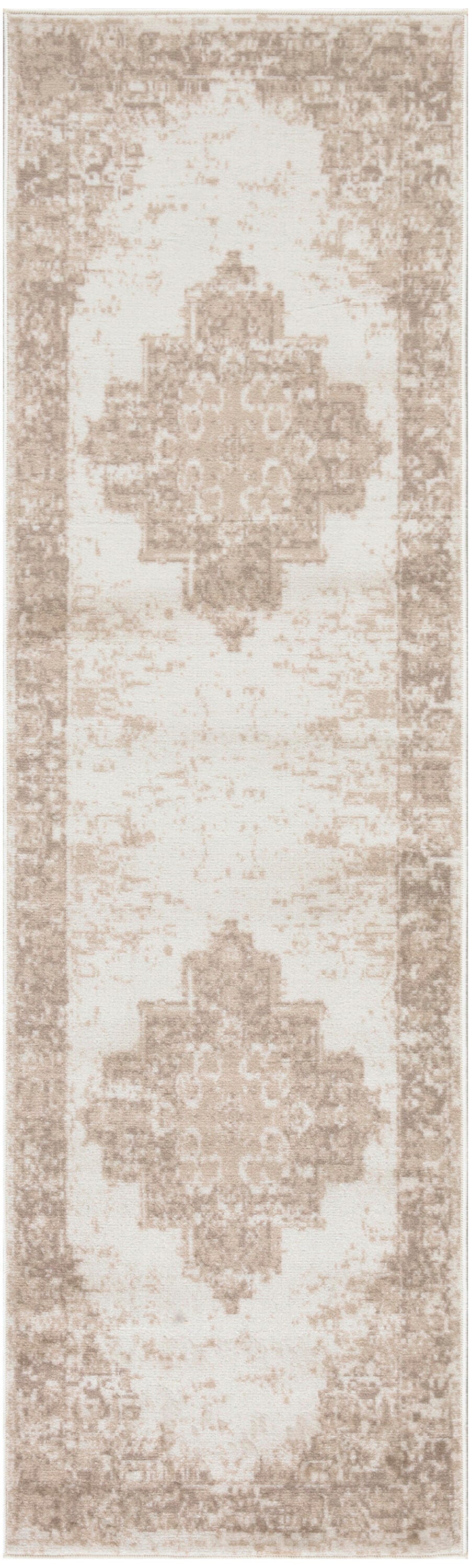 Nourison Home Grafix 2'3" x 7'6" Medallion Runner Rug, Ivory/Beige, large