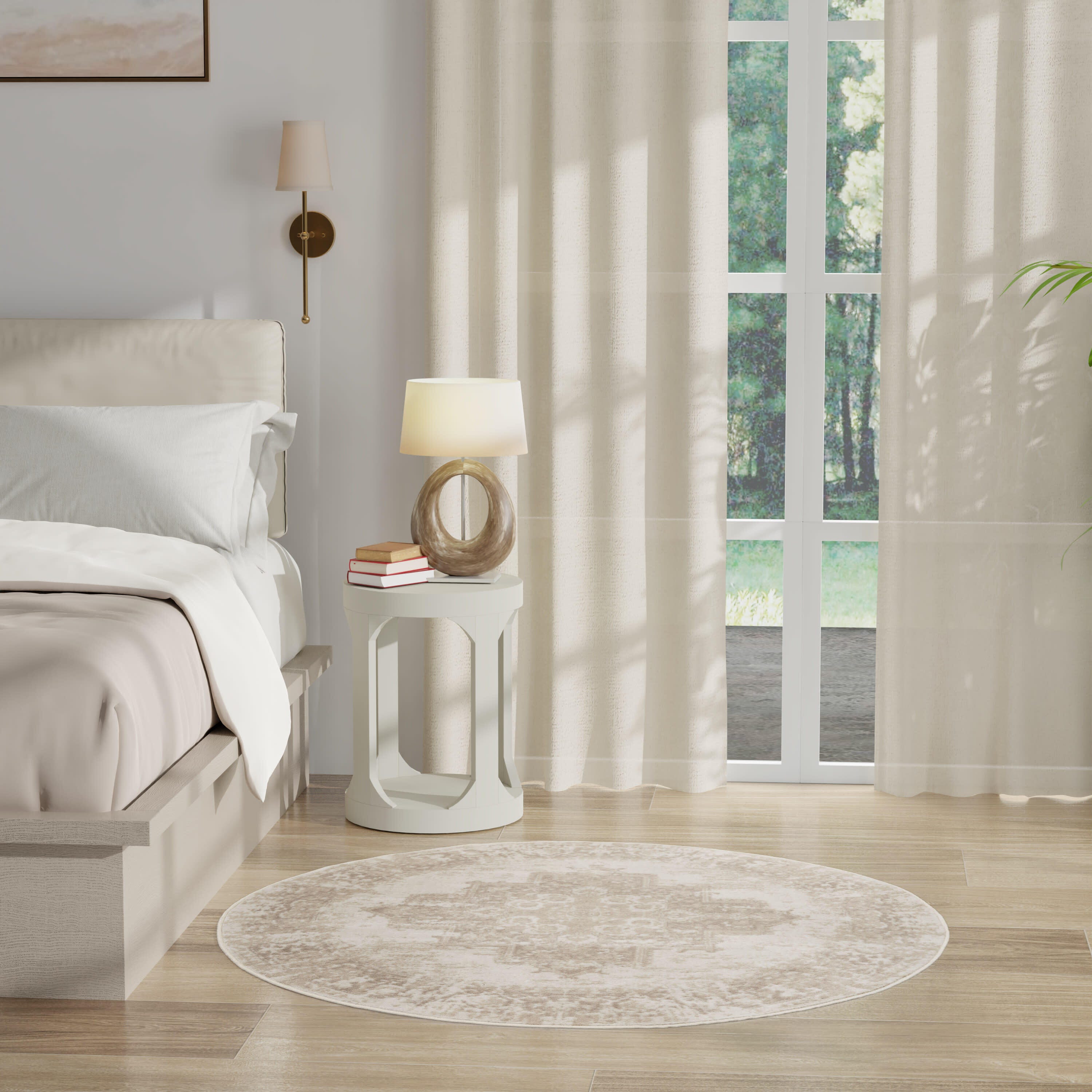 Nourison Home Grafix 4' Round Medallion Area Rug, Ivory/Beige, large