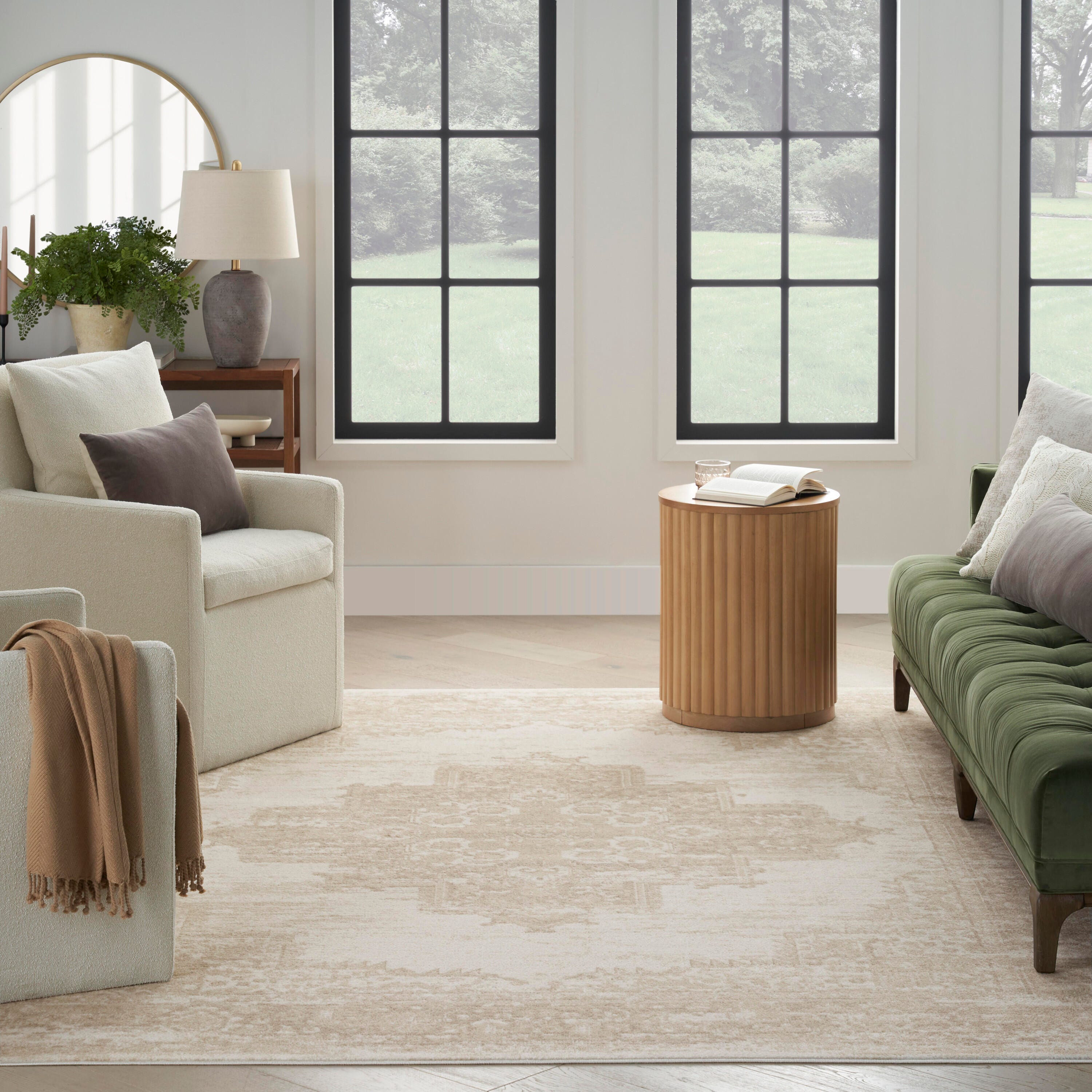Nourison Home Grafix 6' x 9' Medallion Area Rug, Ivory/Beige, large