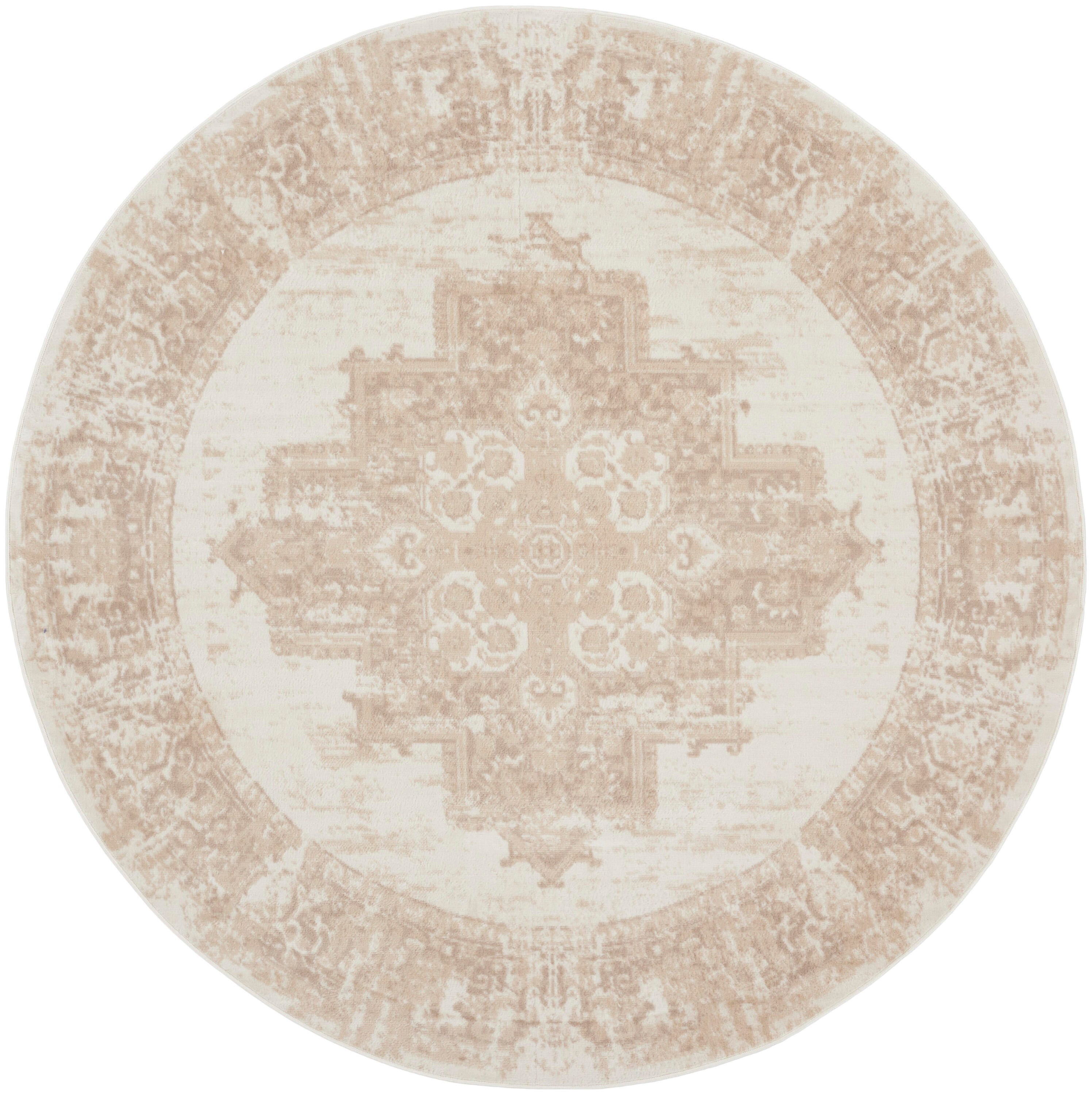 Nourison Home Grafix 8' Round Medallion Area Rug, Ivory/Beige, large