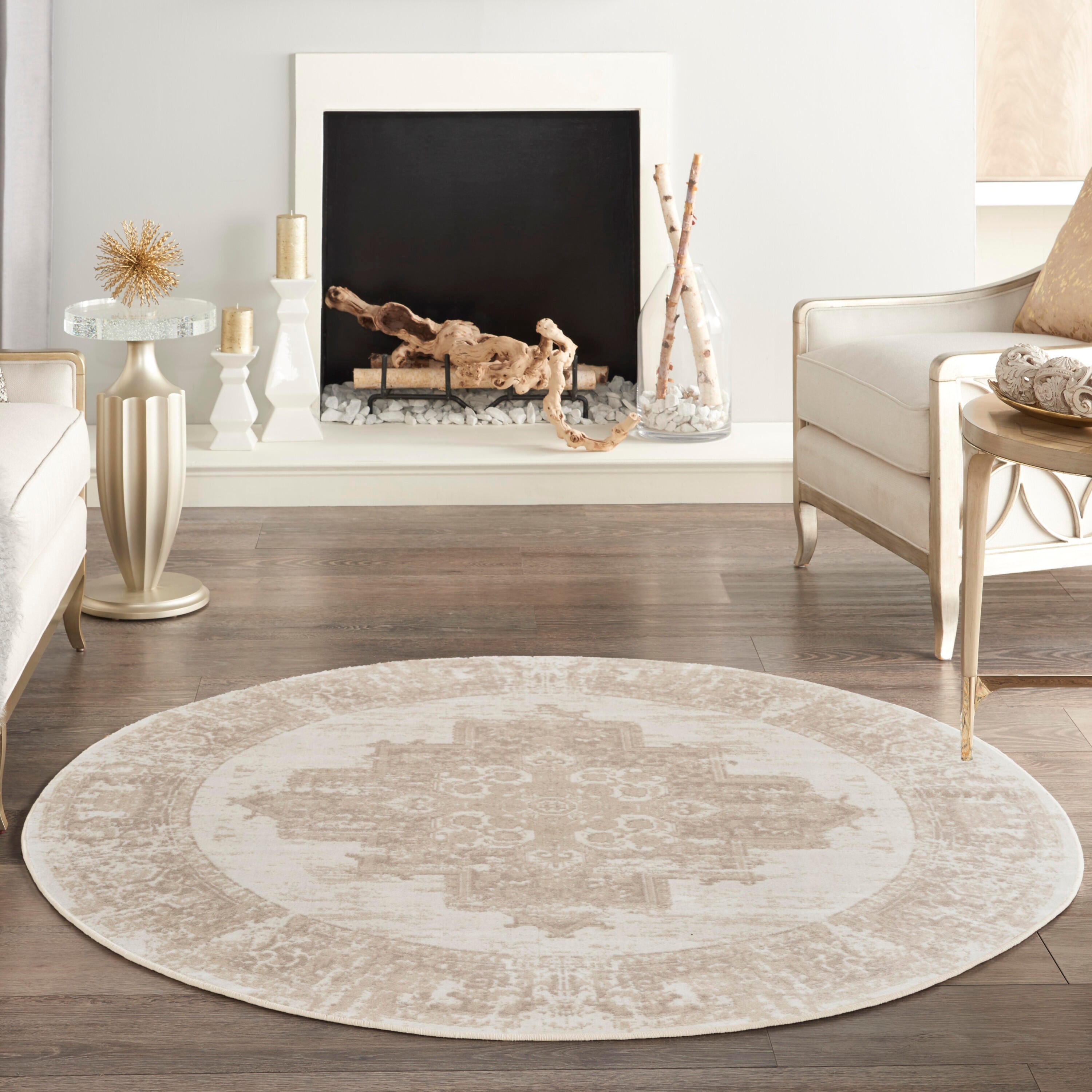 Nourison Home Grafix 8' Round Medallion Area Rug, Ivory/Beige, large