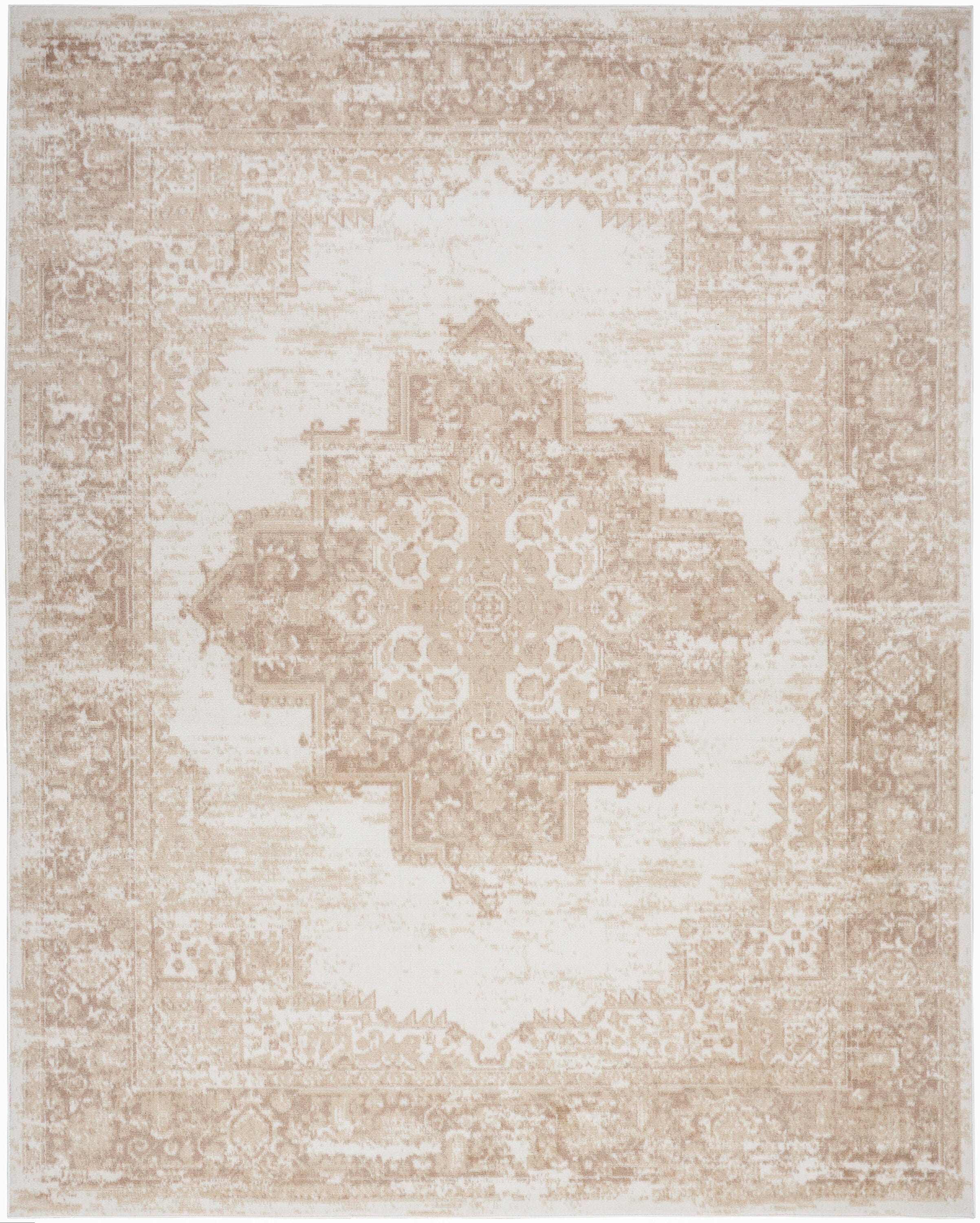 Nourison Home Grafix 8'6" x 12' Medallion Area Rug, Ivory/Beige, large