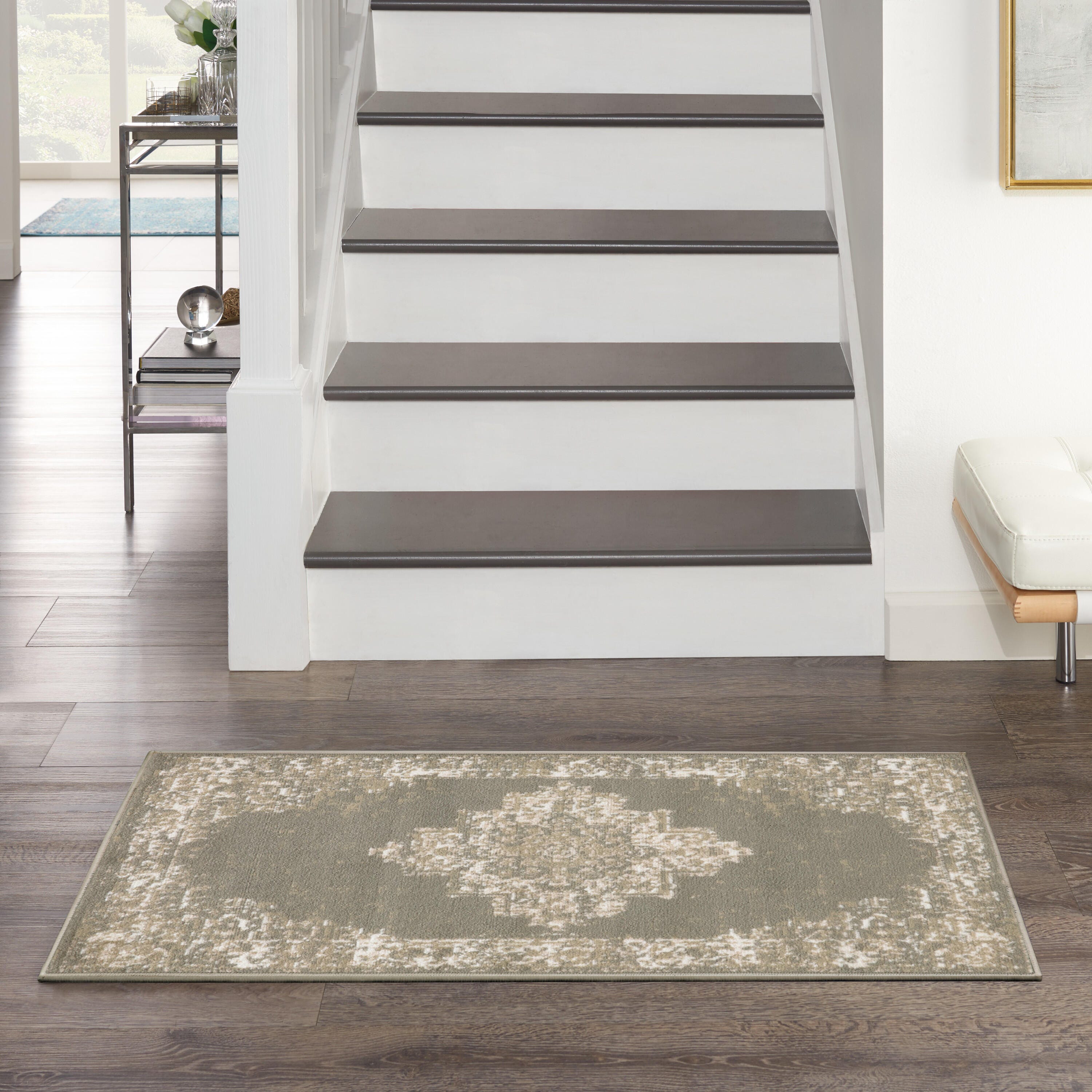 Nourison Home Grafix 2' x 4' Medallion Accent Rug, Olive, rollover