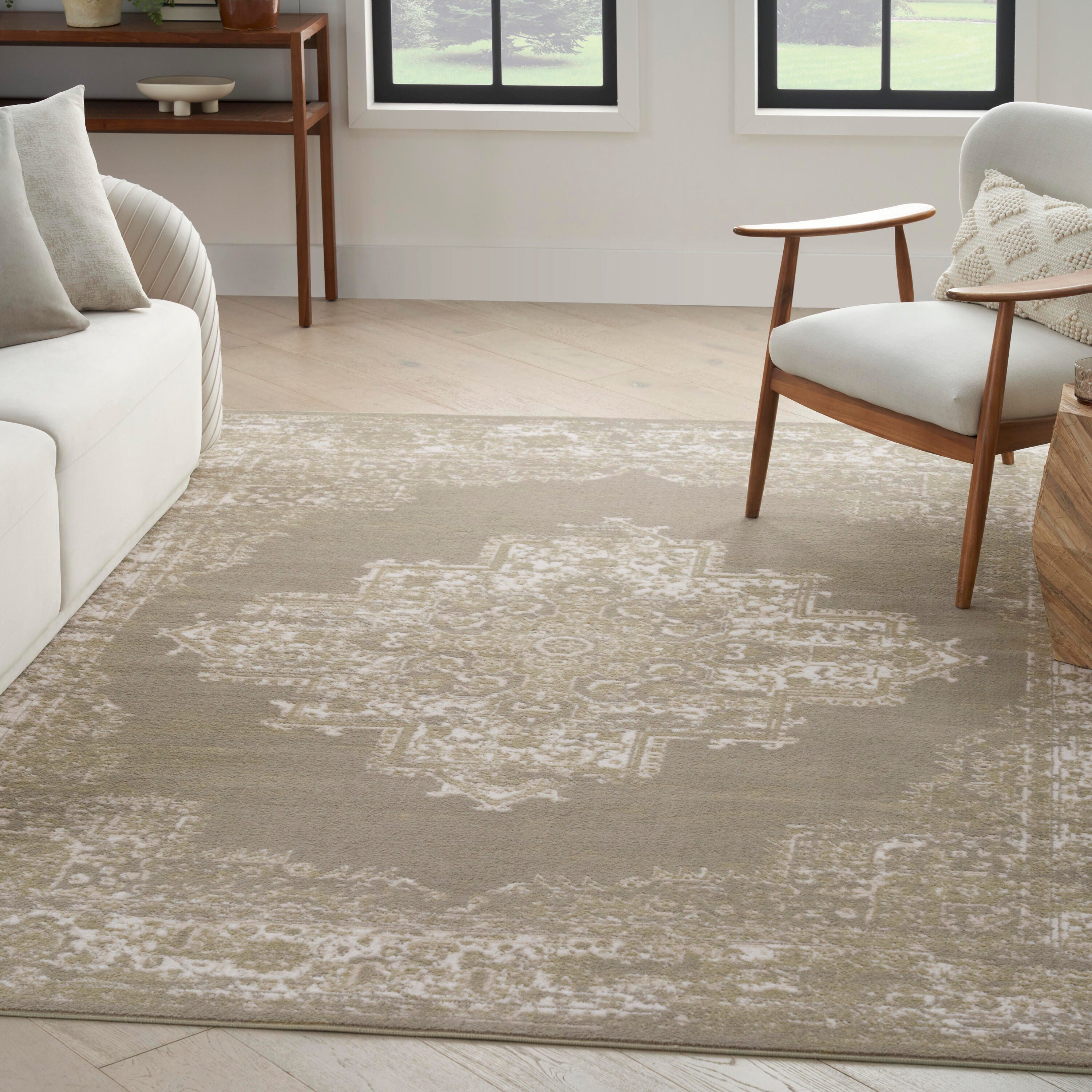 Nourison Home Grafix 5'3" x 7'3" Medallion Area Rug, Olive, rollover