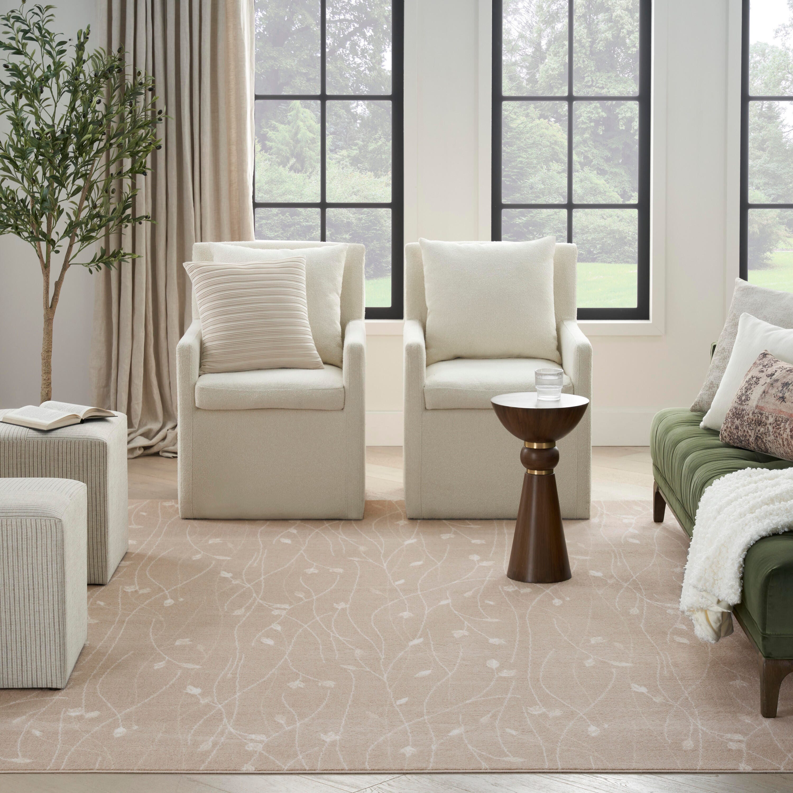 Nourison Home Grafix 5'3" x 7'3" Floral Area Rug, Beige, large