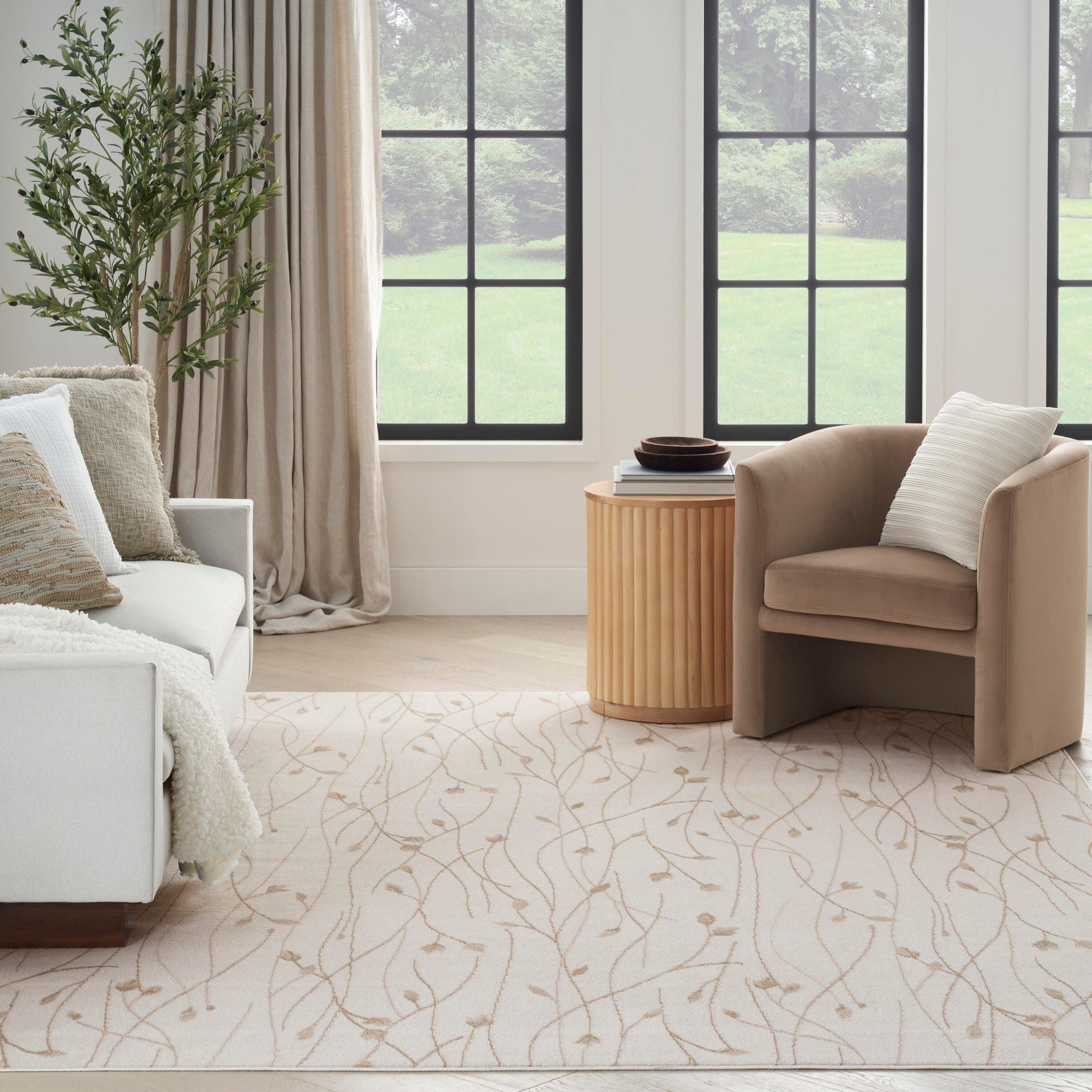 Nourison Home Grafix 5'3" x 7'3" Floral Area Rug, Ivory/Beige, large