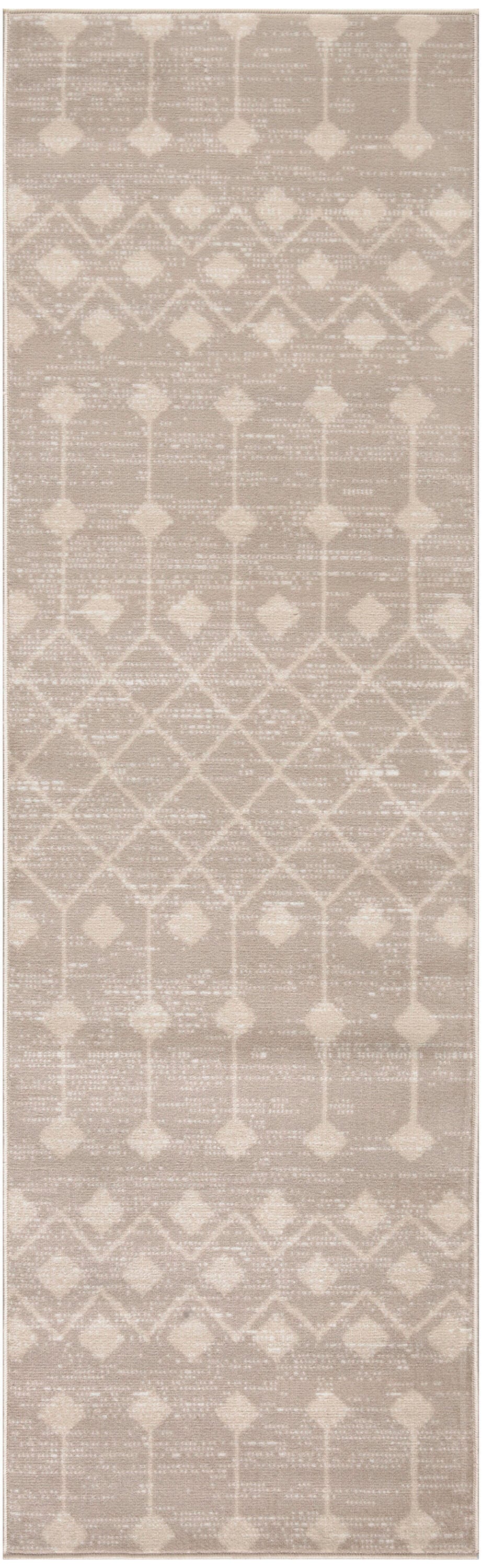 Nourison Home Grafix 2'3" x 10' Geometric Runner Rug, Beige, large
