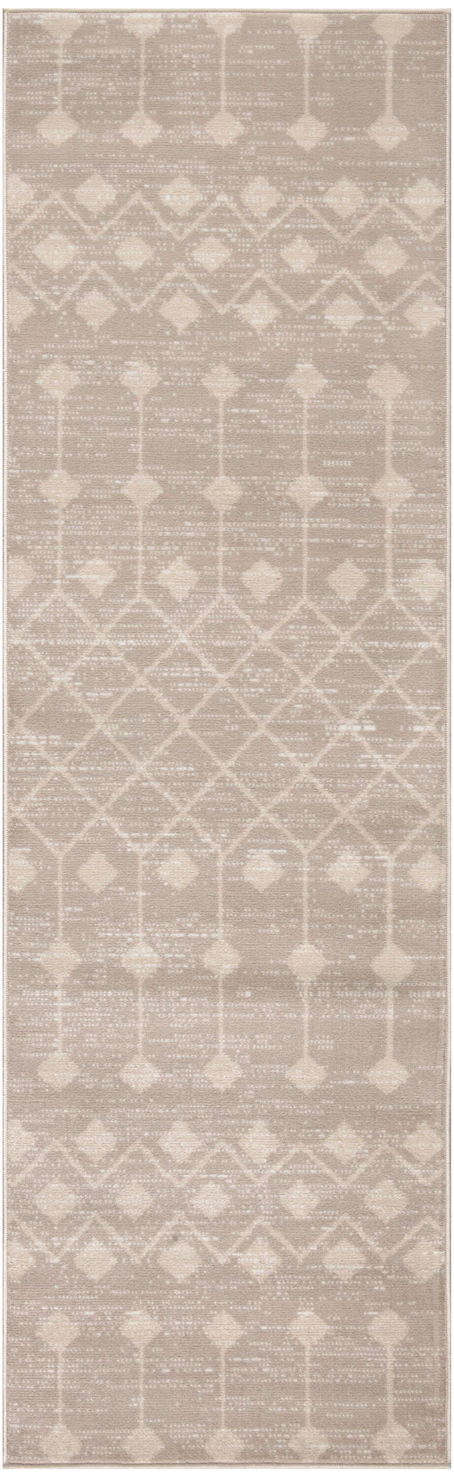 Nourison Home Grafix 2'3" x 7'6" Geometric Runner Rug, Beige, large
