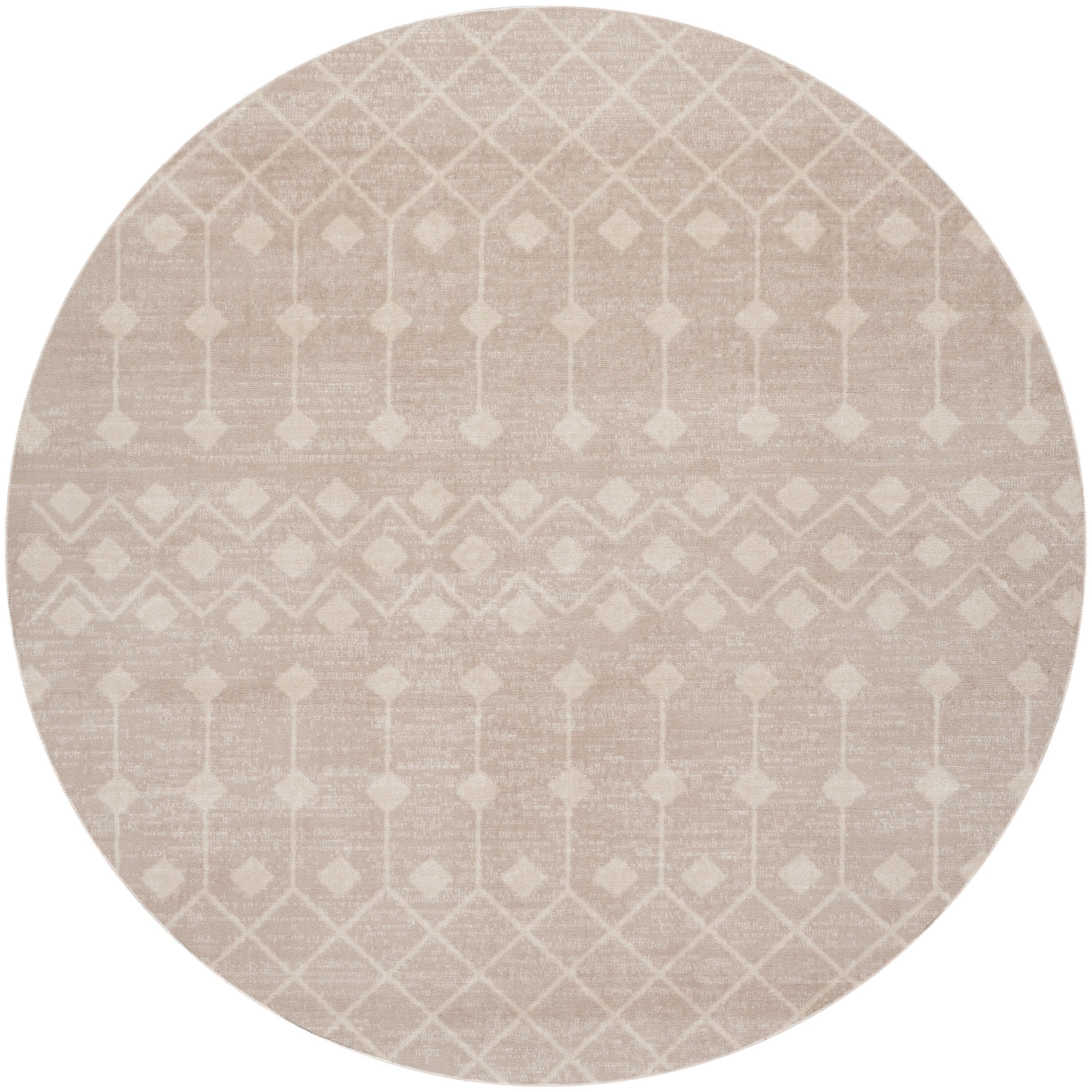 Nourison Home Grafix 4' Round Geometric Area Rug, Beige, large
