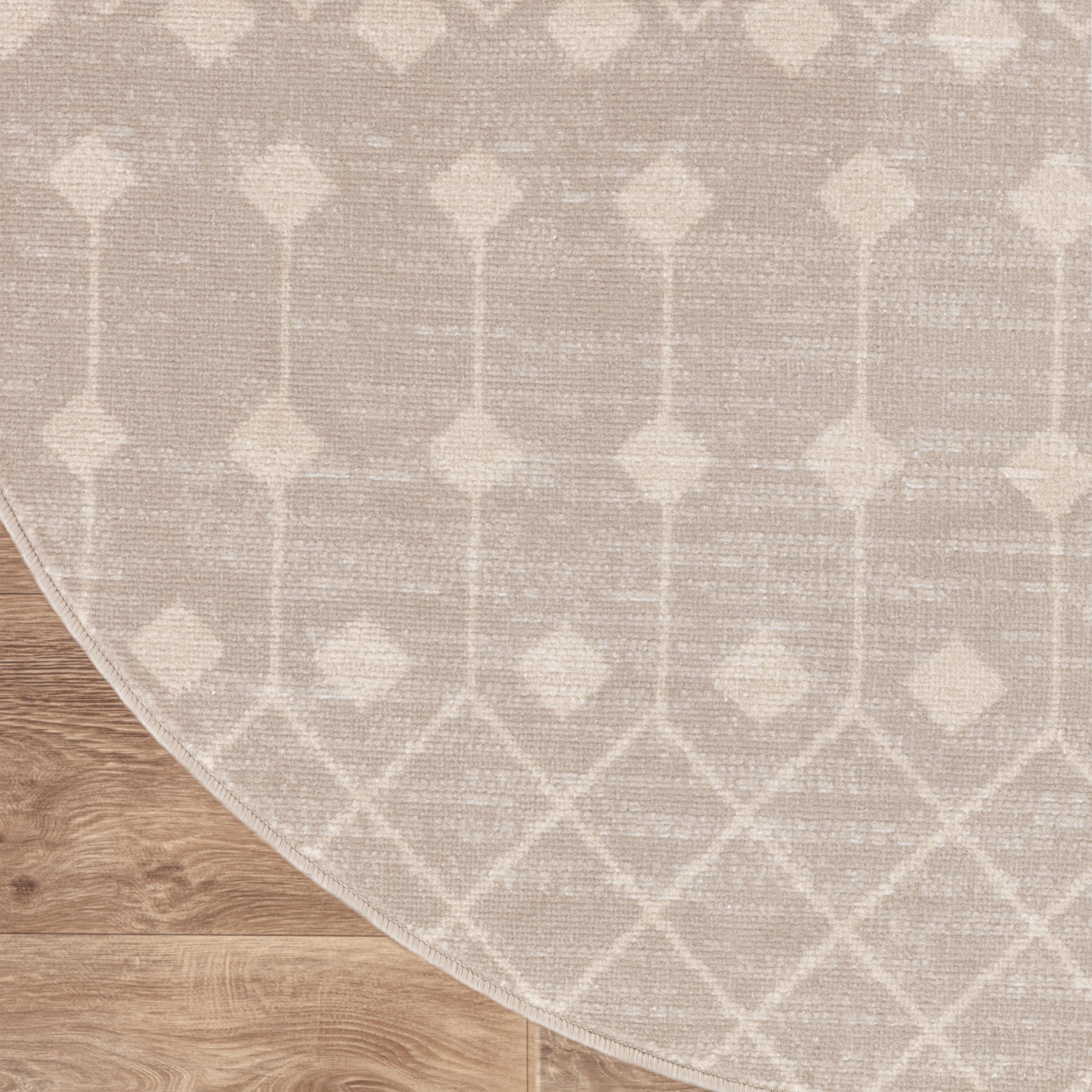 Nourison Home Grafix 4' Round Geometric Area Rug, Beige, large