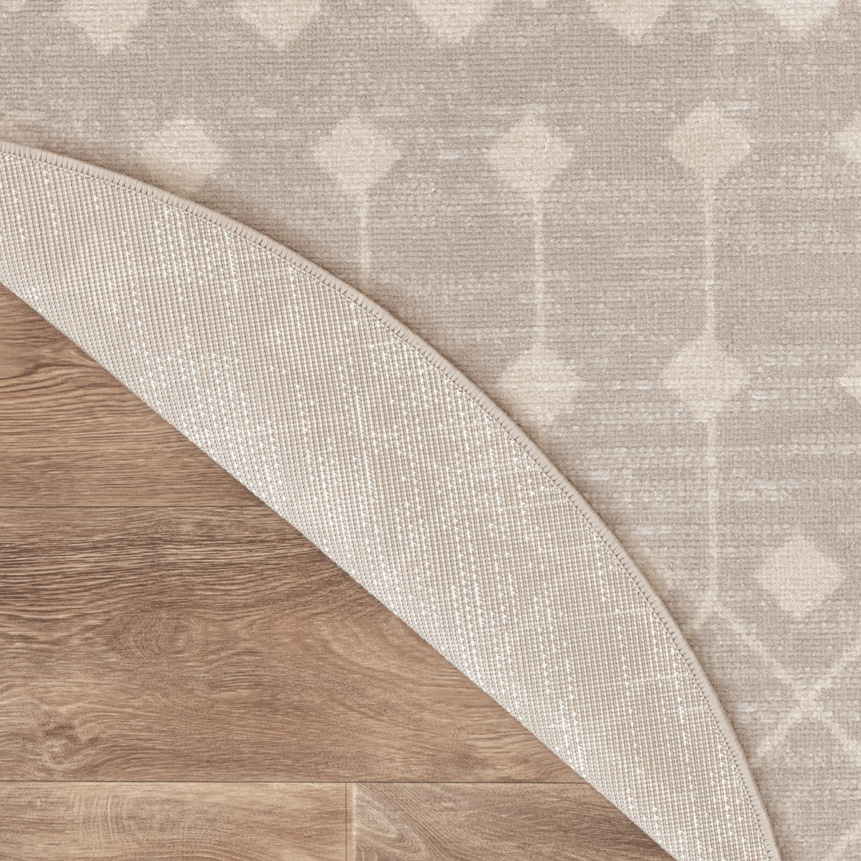 Nourison Home Grafix 5'3" Round Geometric Area Rug, Beige, large