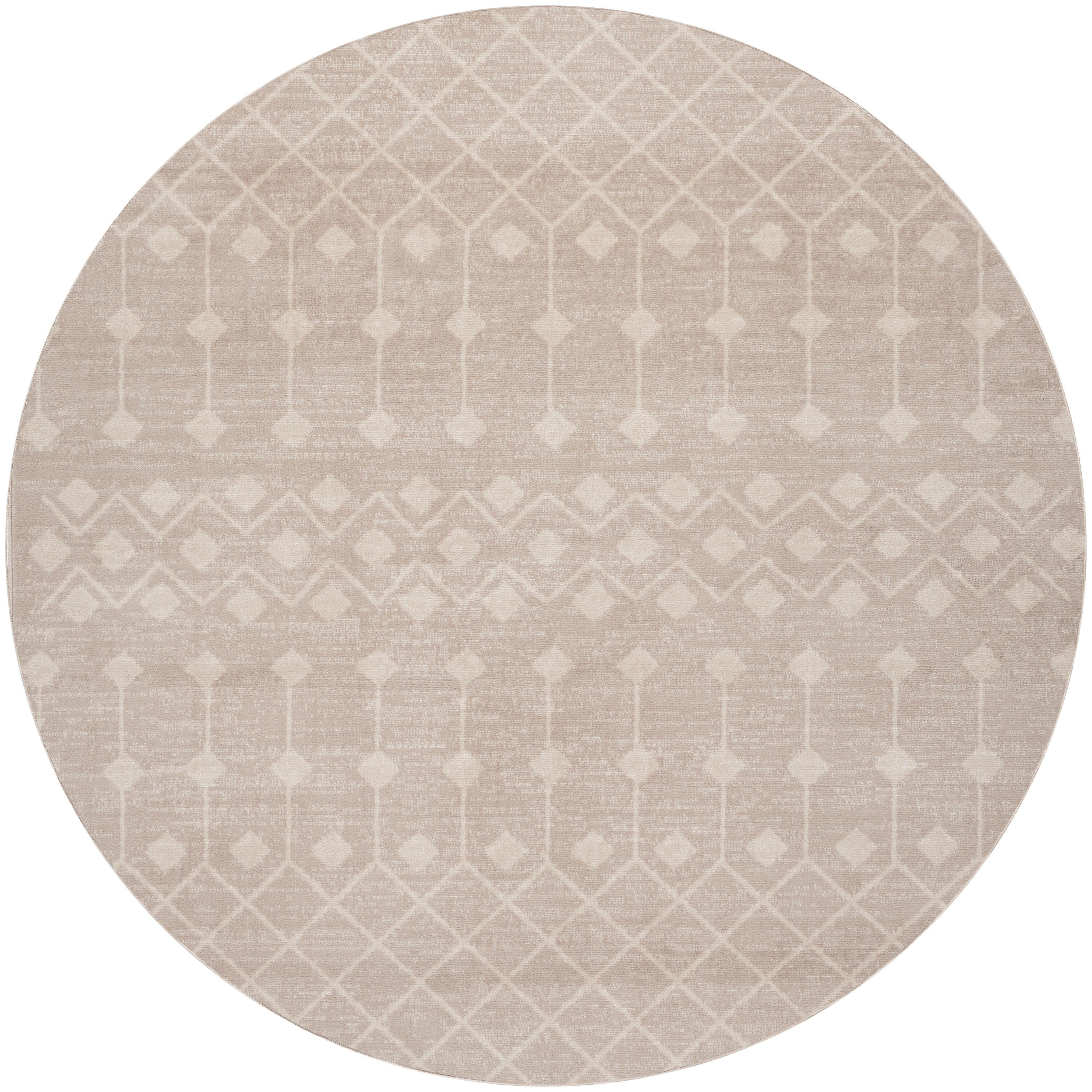 Nourison Home Grafix 8' Round Geometric Area Rug, Beige, large