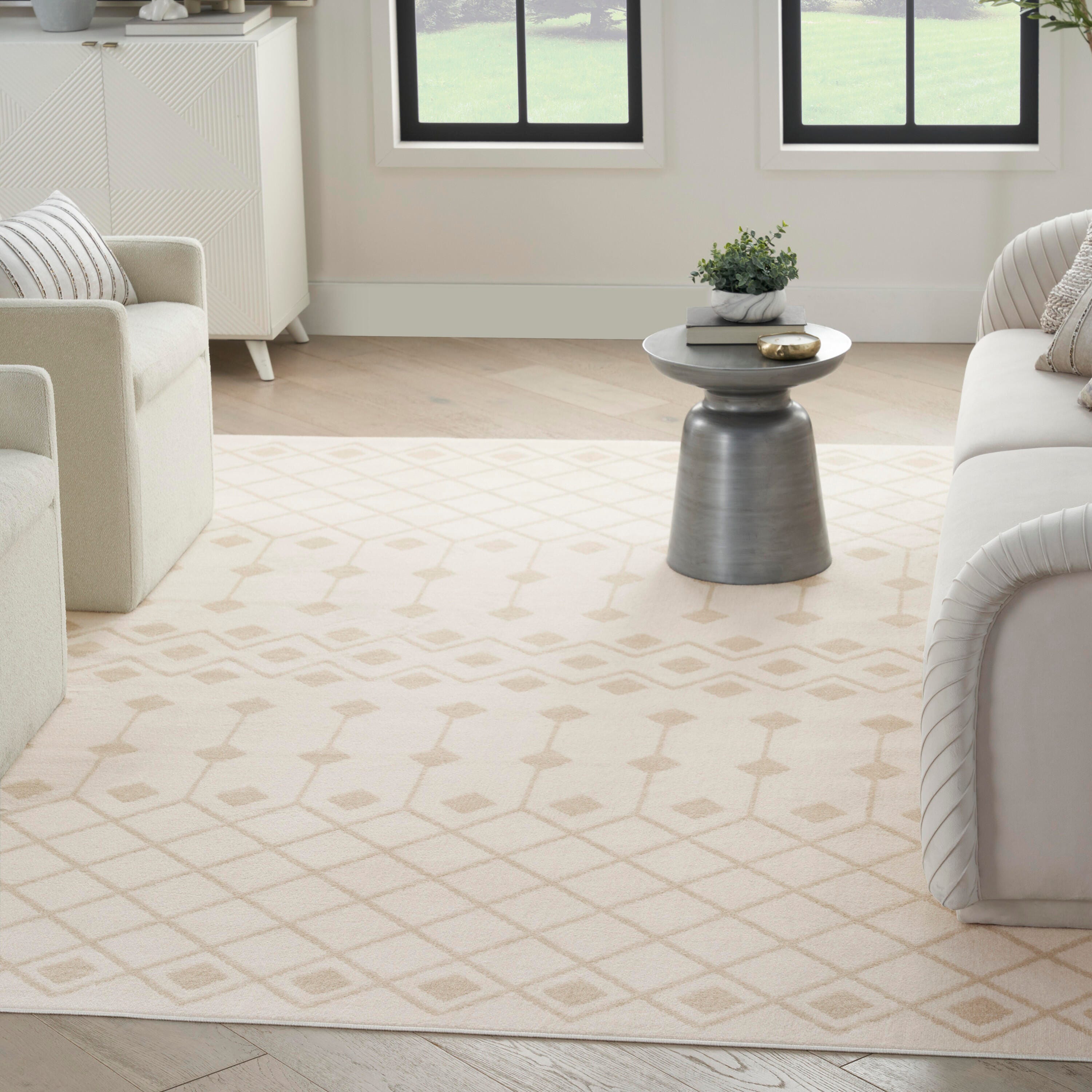 Nourison Home Grafix 5'3" x 7'3" Geometric Area Rug, Ivory/Beige, rollover