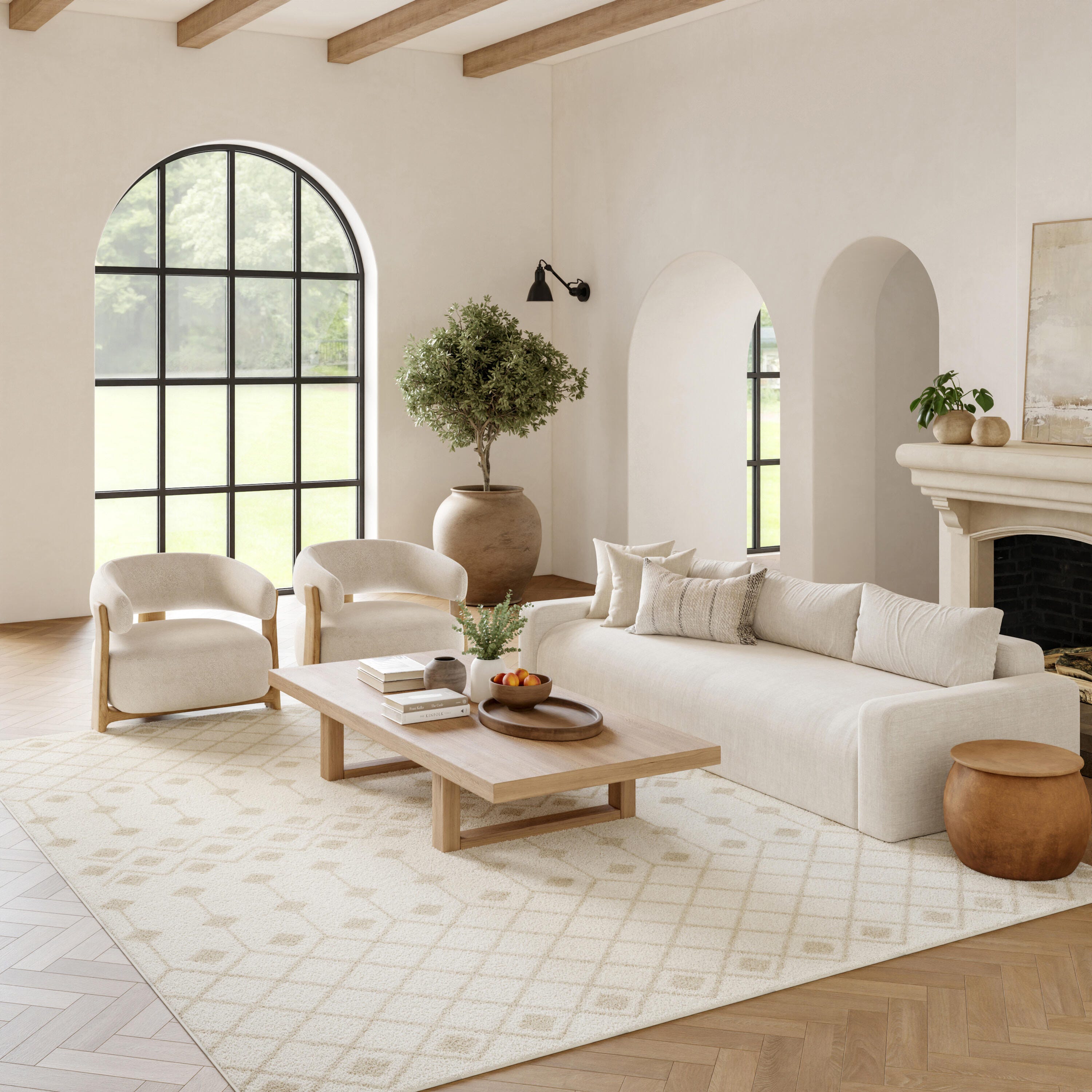 Nourison Home Grafix 6' x 9' Geometric Area Rug, Ivory/Beige, rollover