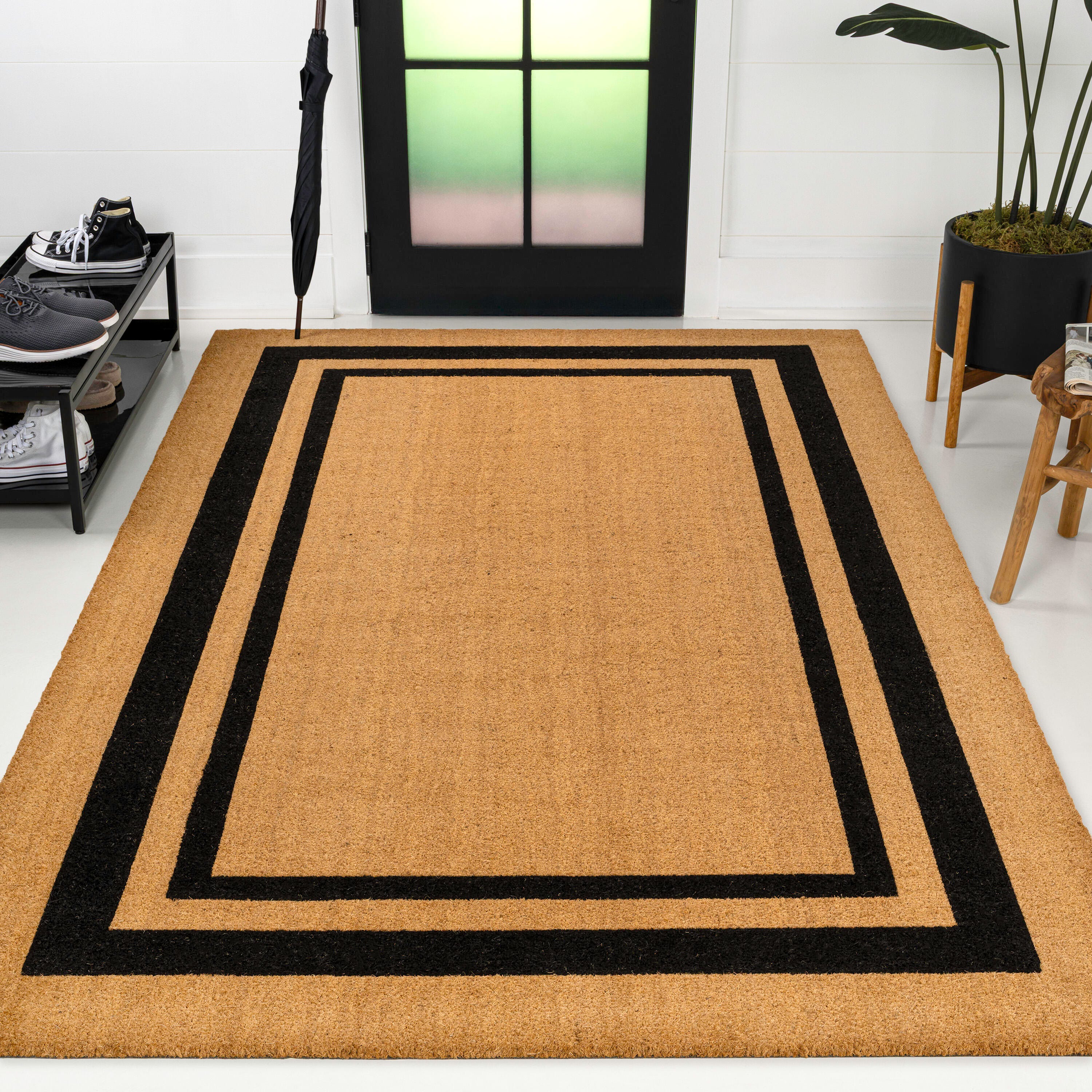 JONATHAN Y Blaire 5' x 8' Area Rug, Natural/Black, rollover