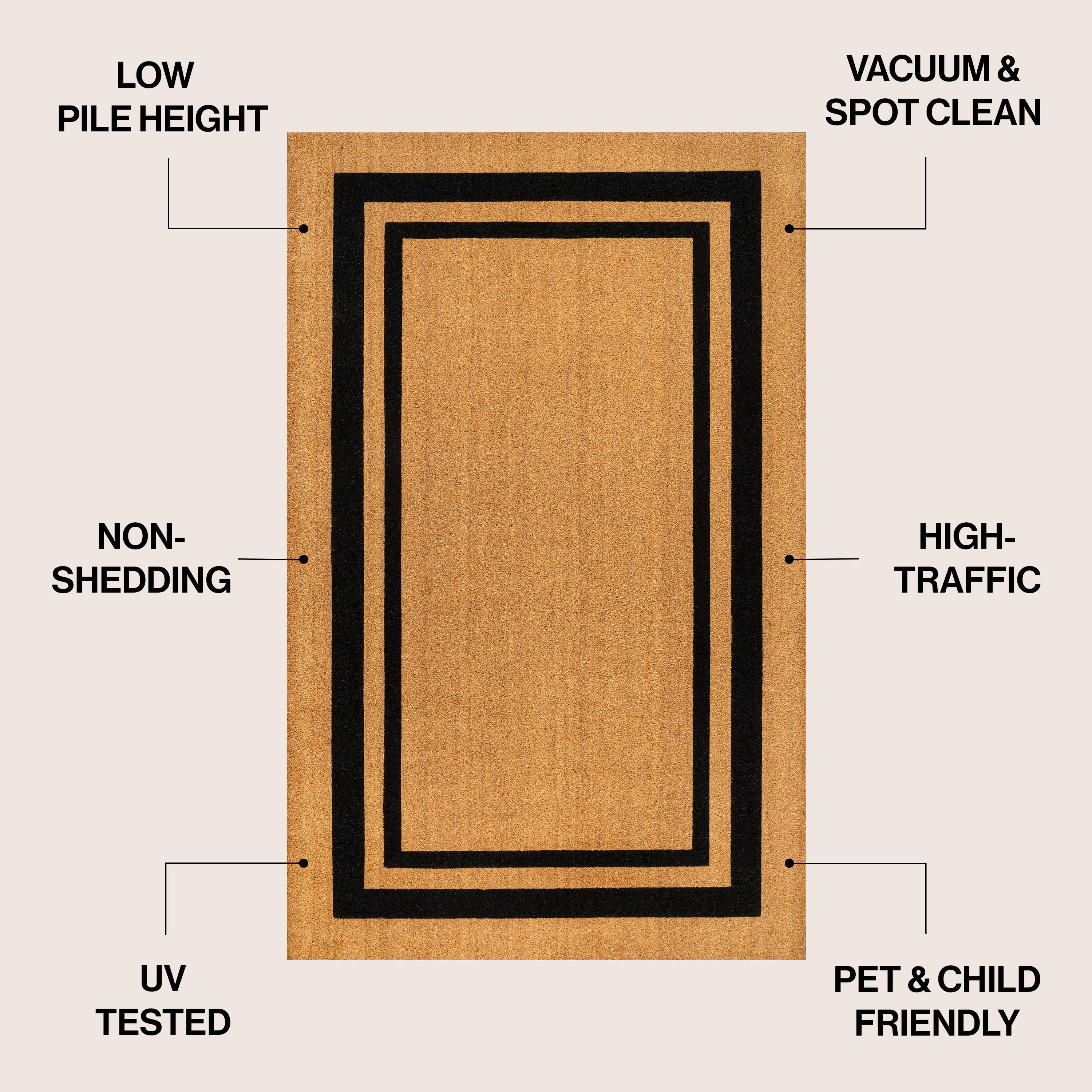 JONATHAN Y Blaire 5' x 8' Area Rug, Natural/Black, large