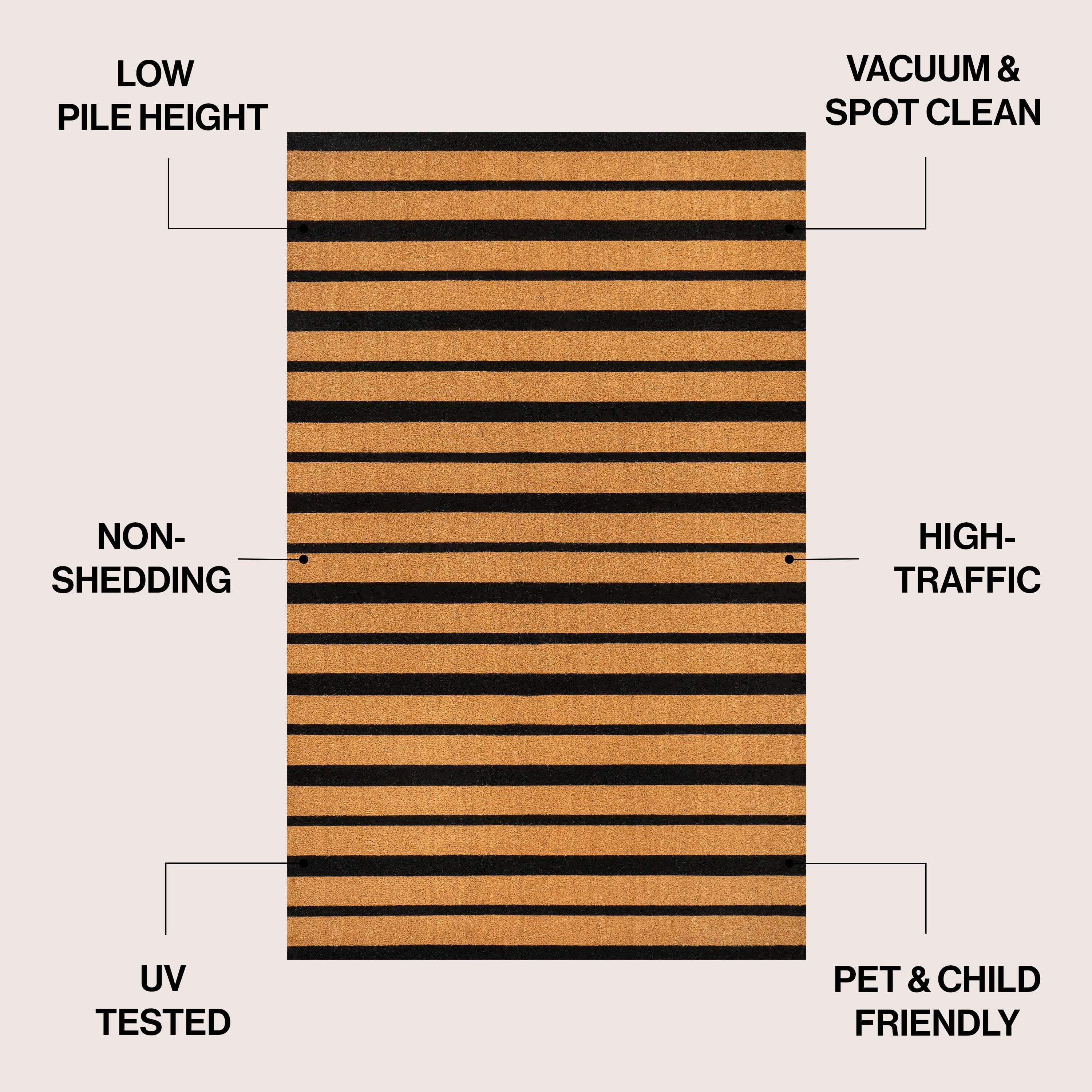 JONATHAN Y Hadley 5' x 8' Area Rug, Natural/Black, large