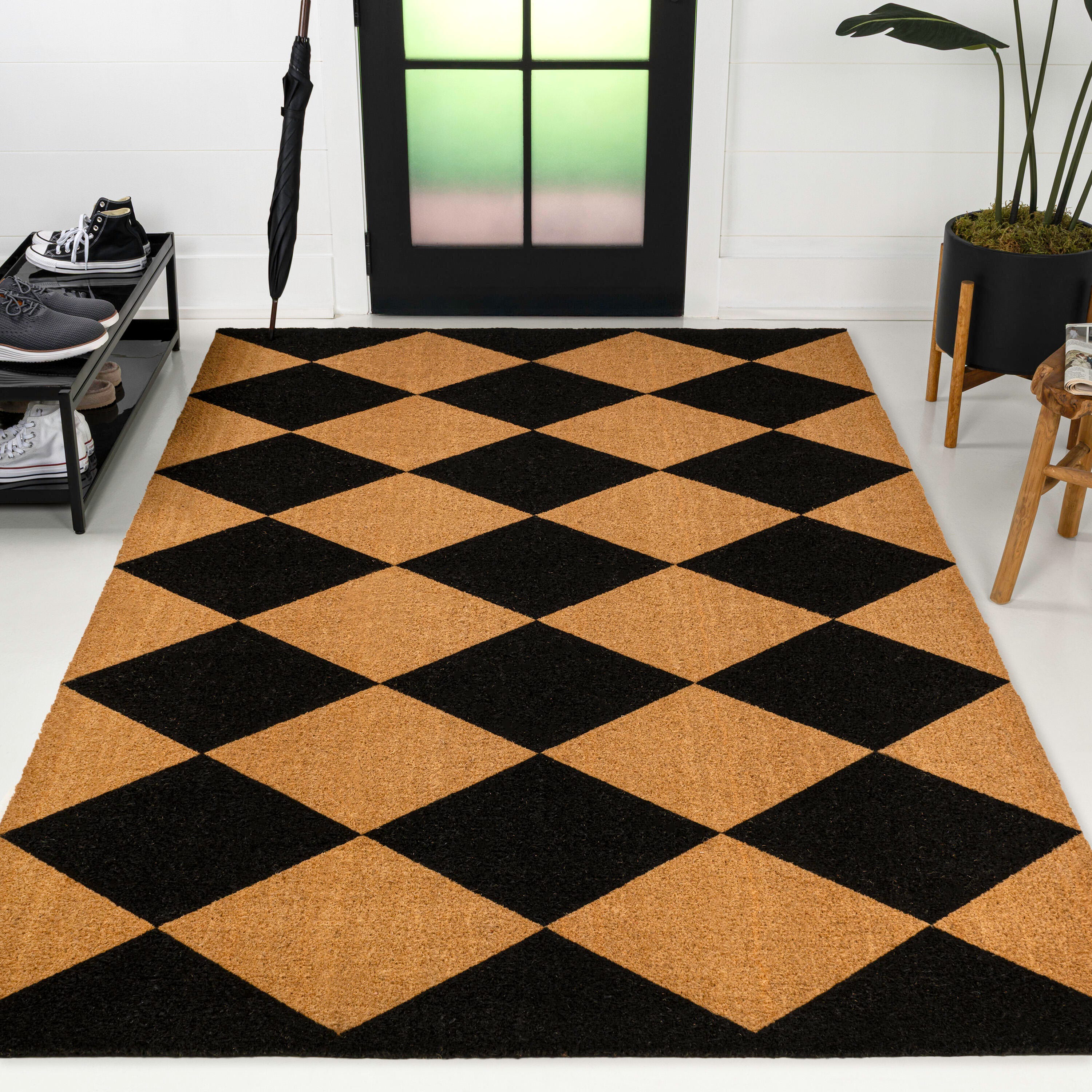 JONATHAN Y Paige 5' x 8' Area Rug, Natural/Black, large