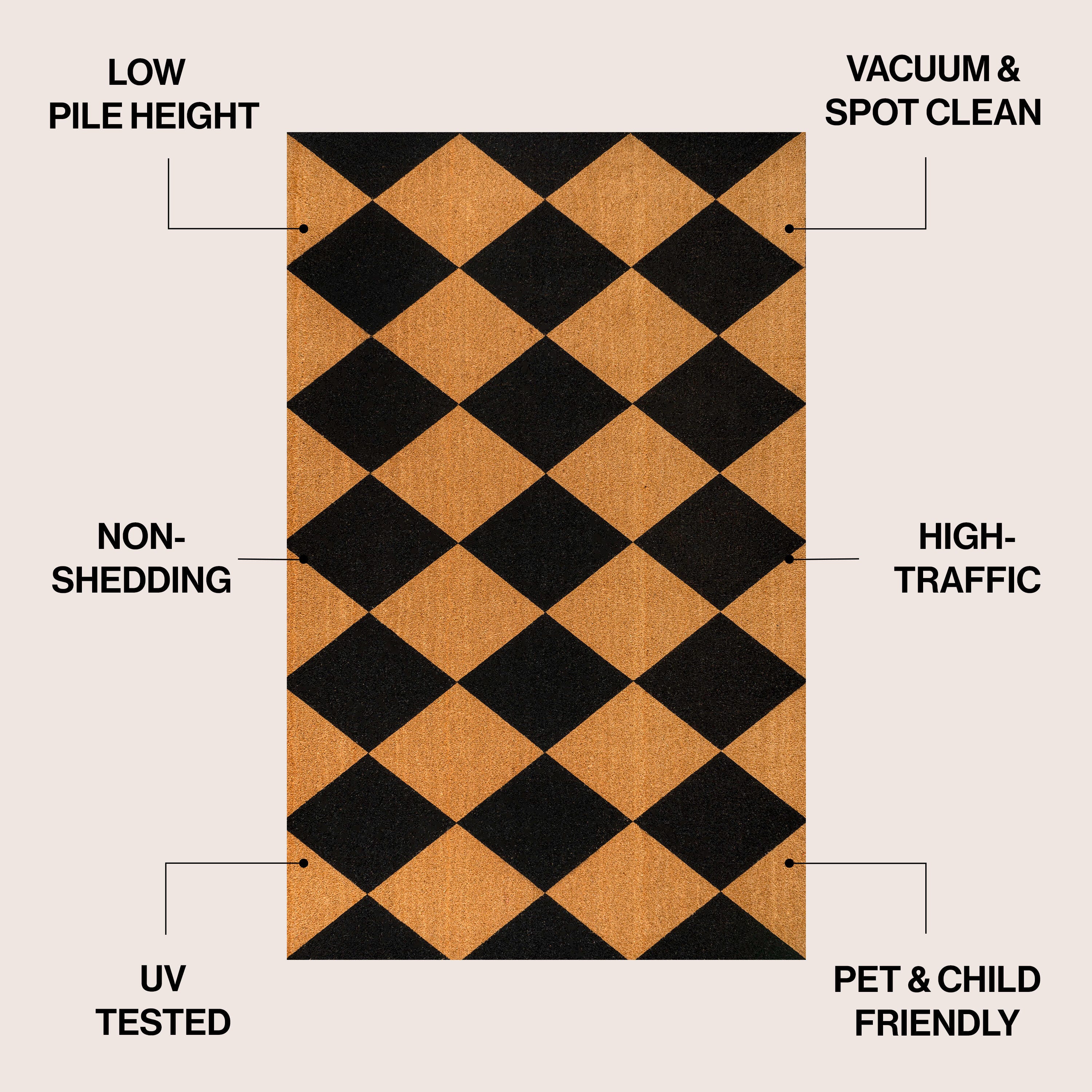 JONATHAN Y Paige 5' x 8' Area Rug, Natural/Black, large