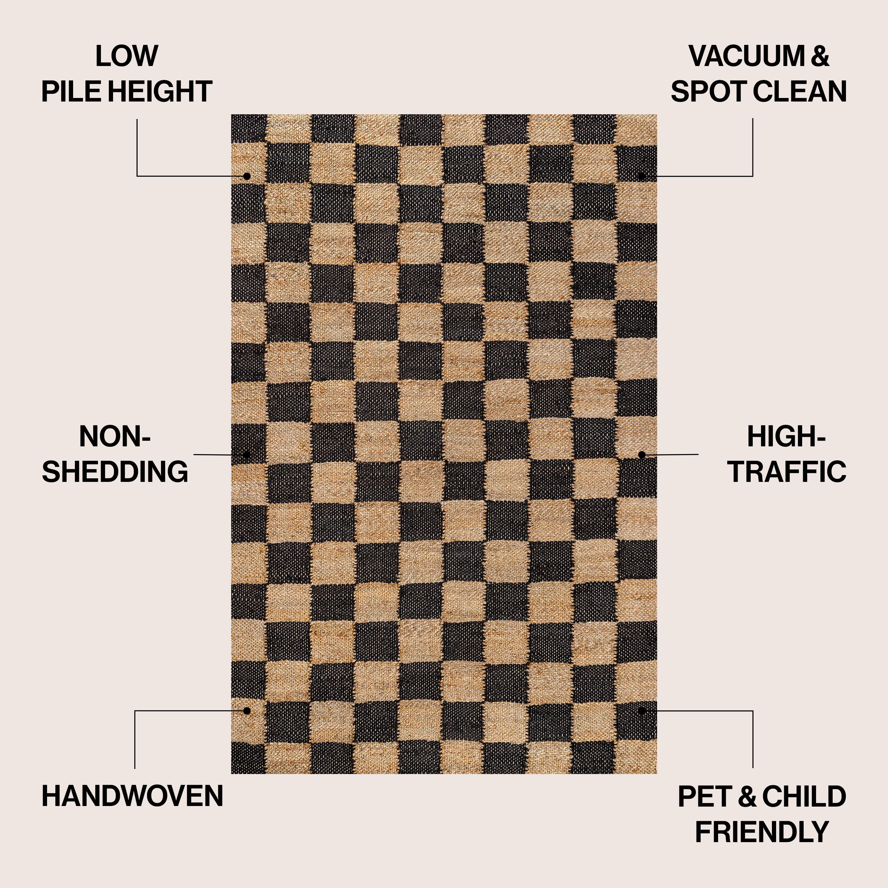 JONATHAN Y Theo 3' x 5' Area Rug, Natural/Black, large