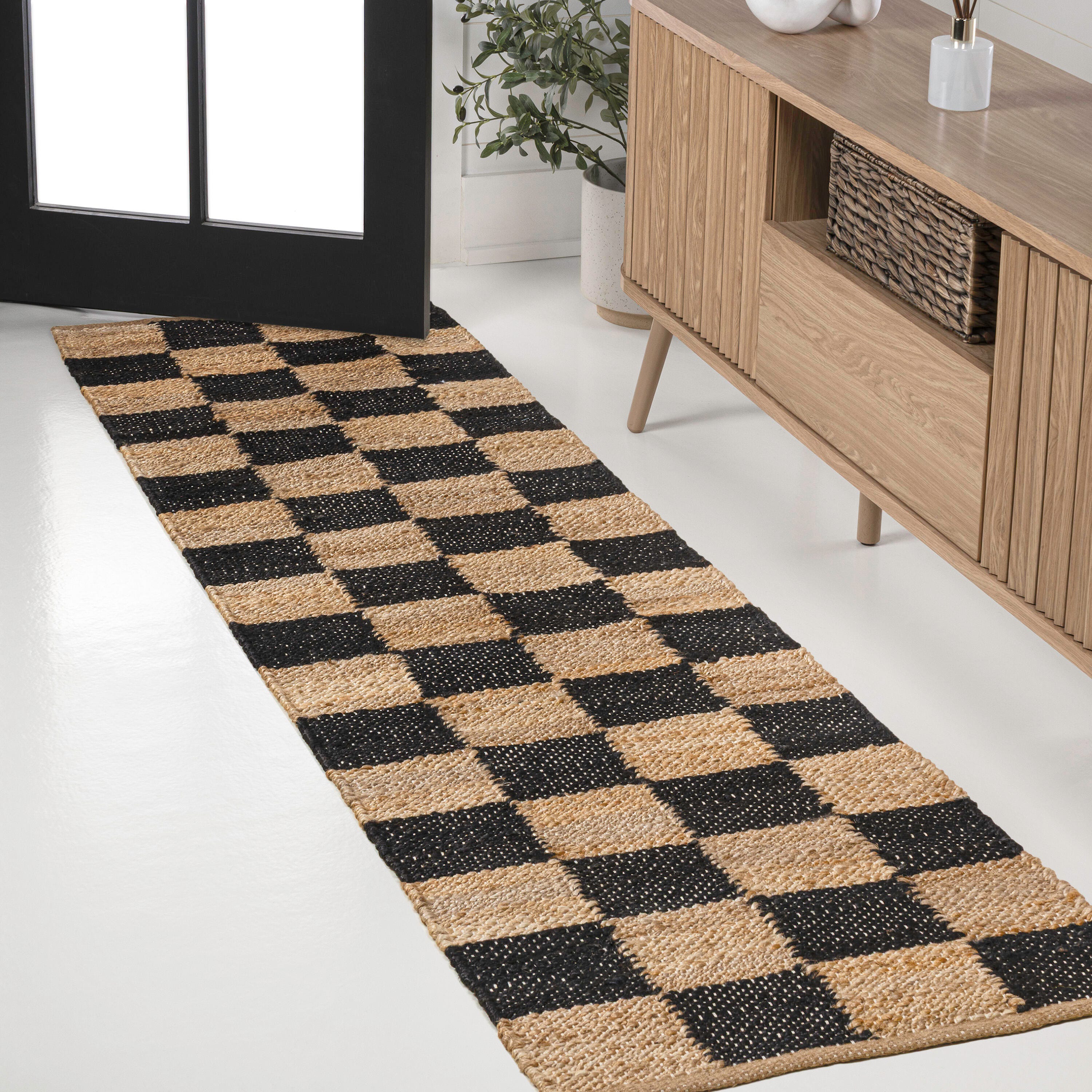JONATHAN Y Theo 2' x 8' Area Rug, Natural/Black, large