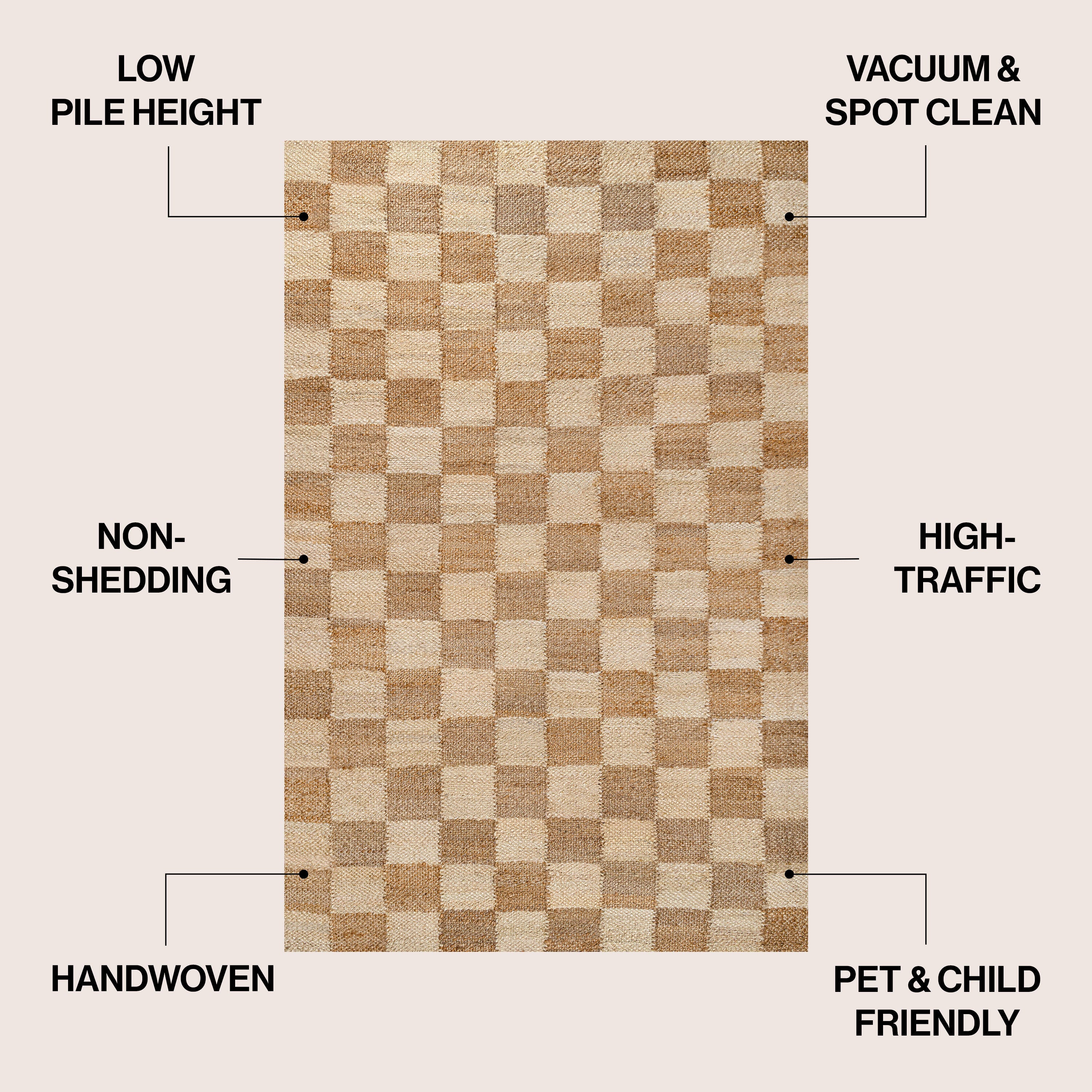JONATHAN Y Theo 4' x 6' Area Rug, Natural/Bleach, large