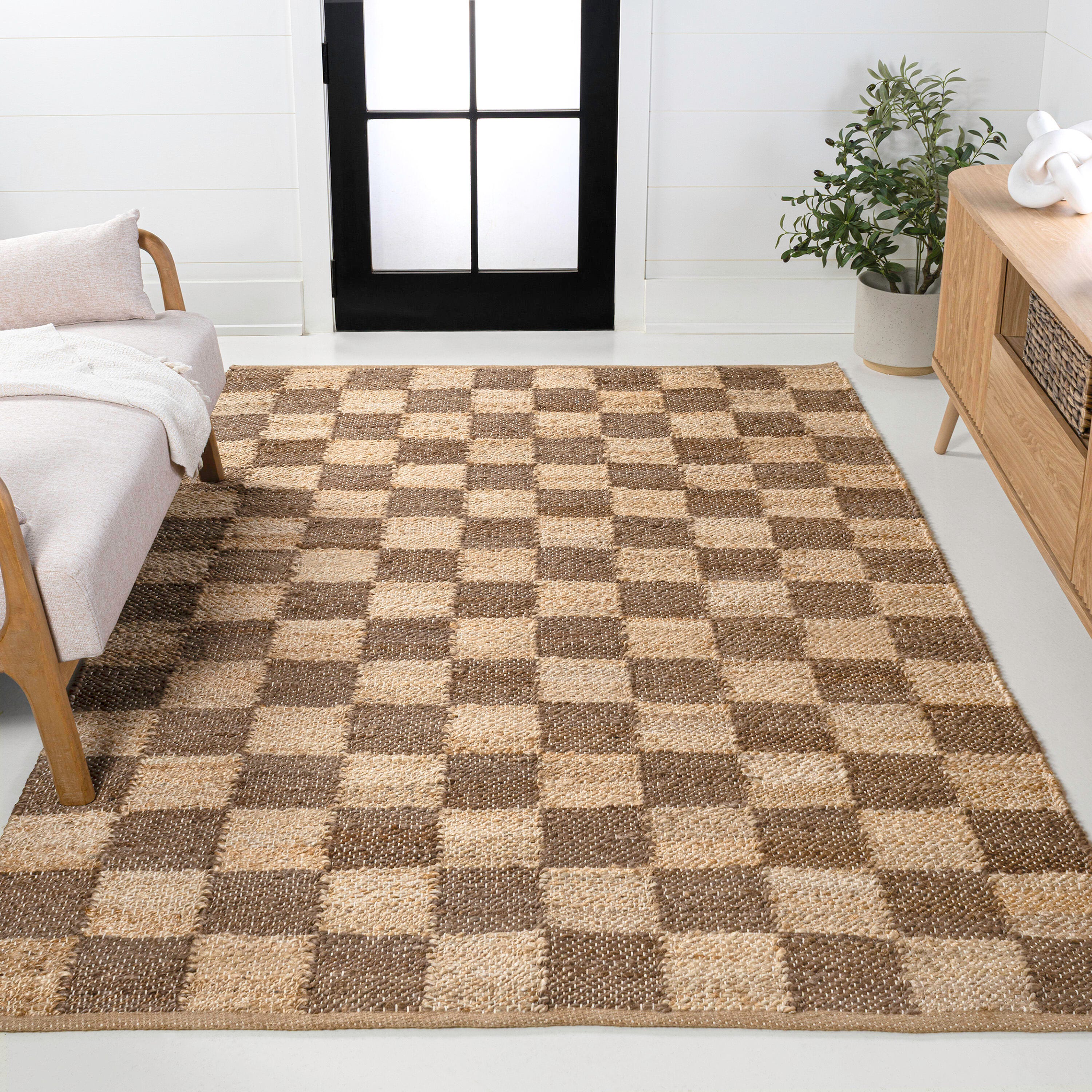JONATHAN Y Theo 4' x 6' Area Rug, Natural/Brown, rollover