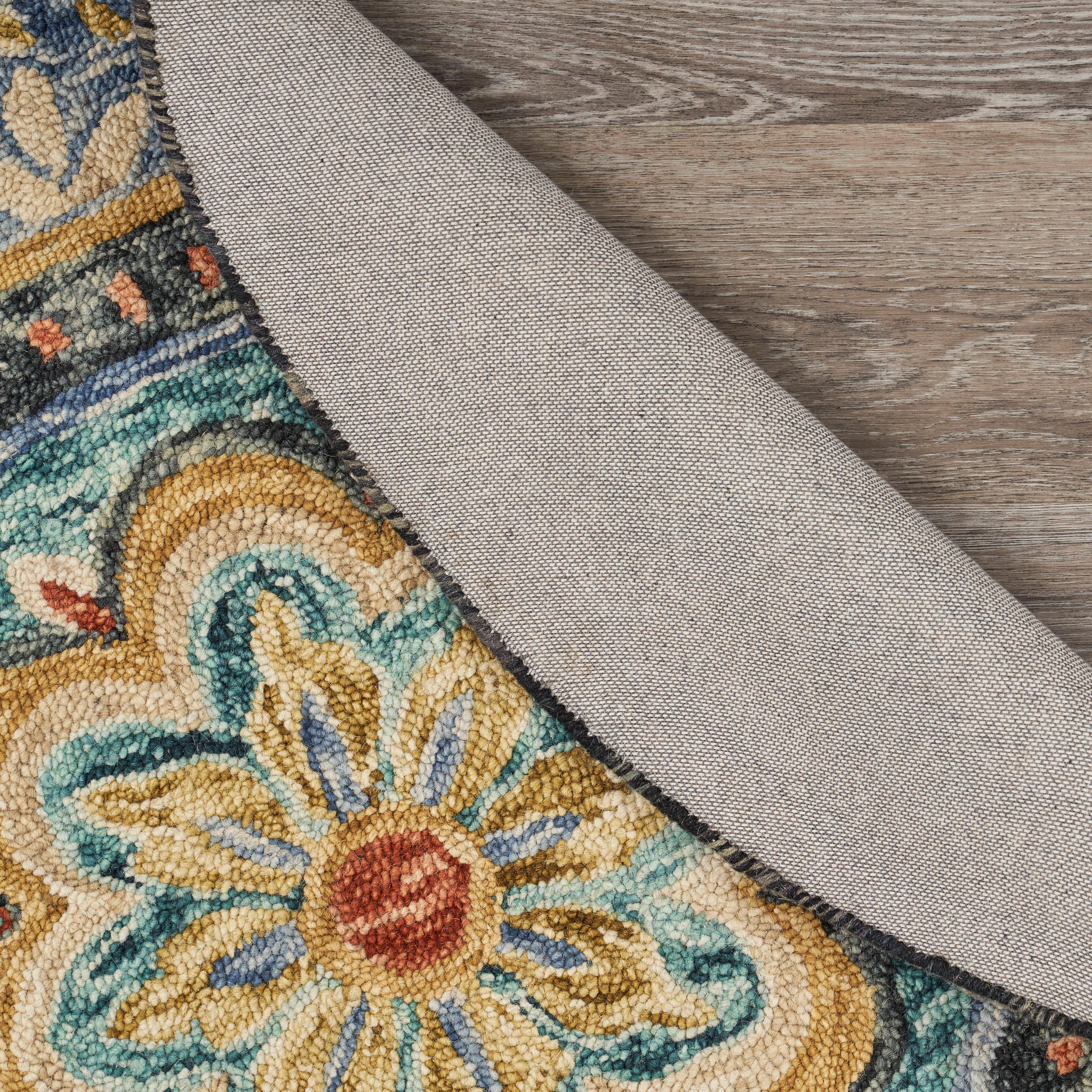 LR Home Dahlia 8' x 8' Area Rug, Blue, large