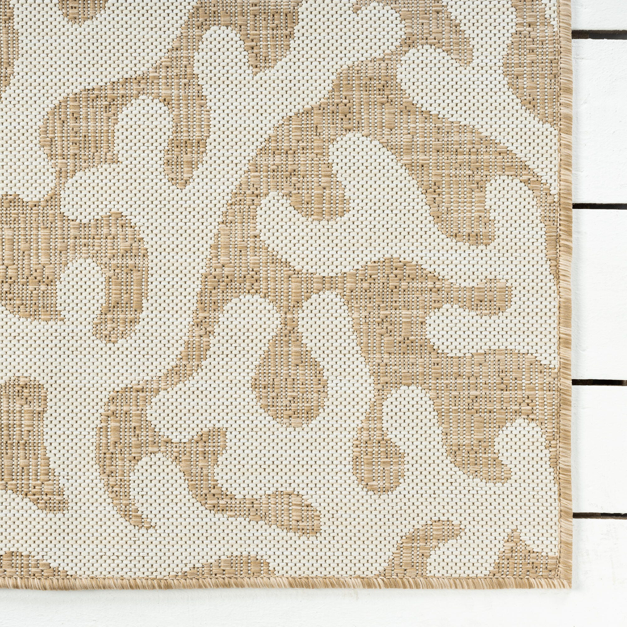 LR Home Reef 5' x 7' Area Rug, Beige/White, large
