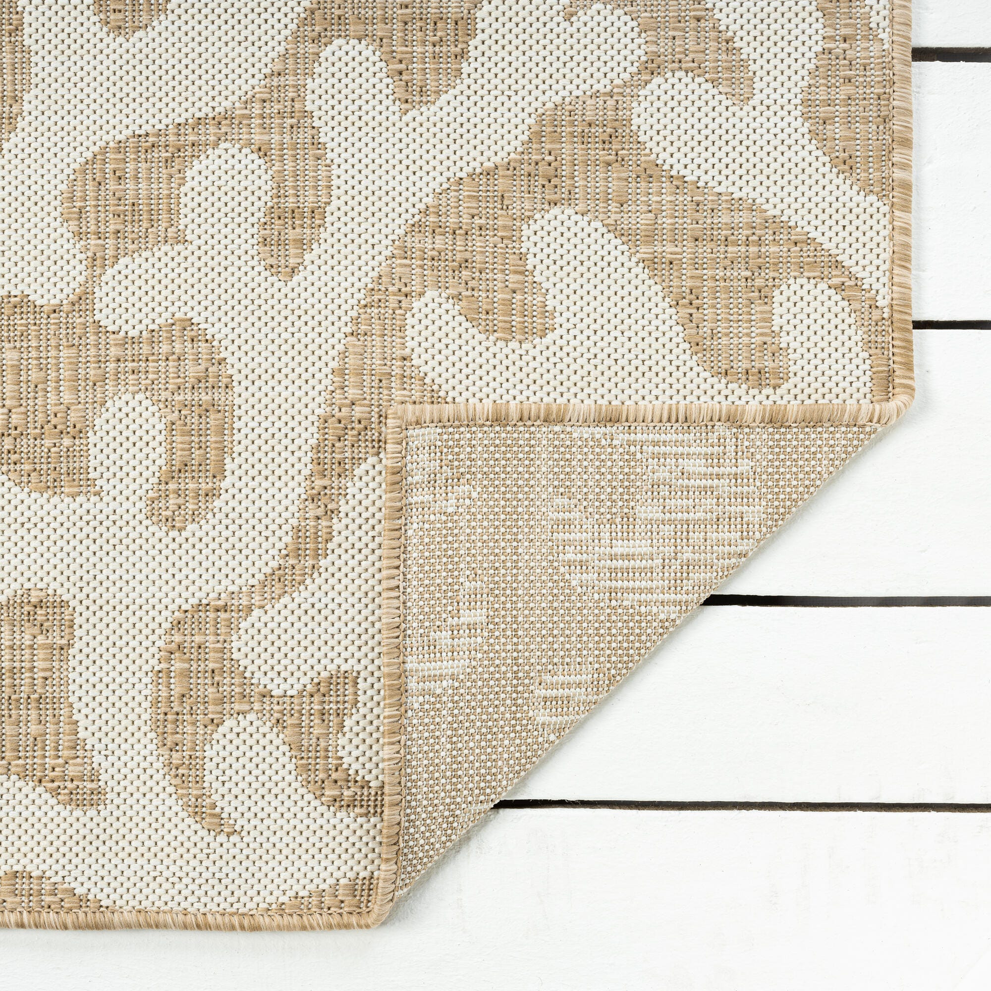 LR Home Reef 5' x 7' Area Rug, Beige/White, large