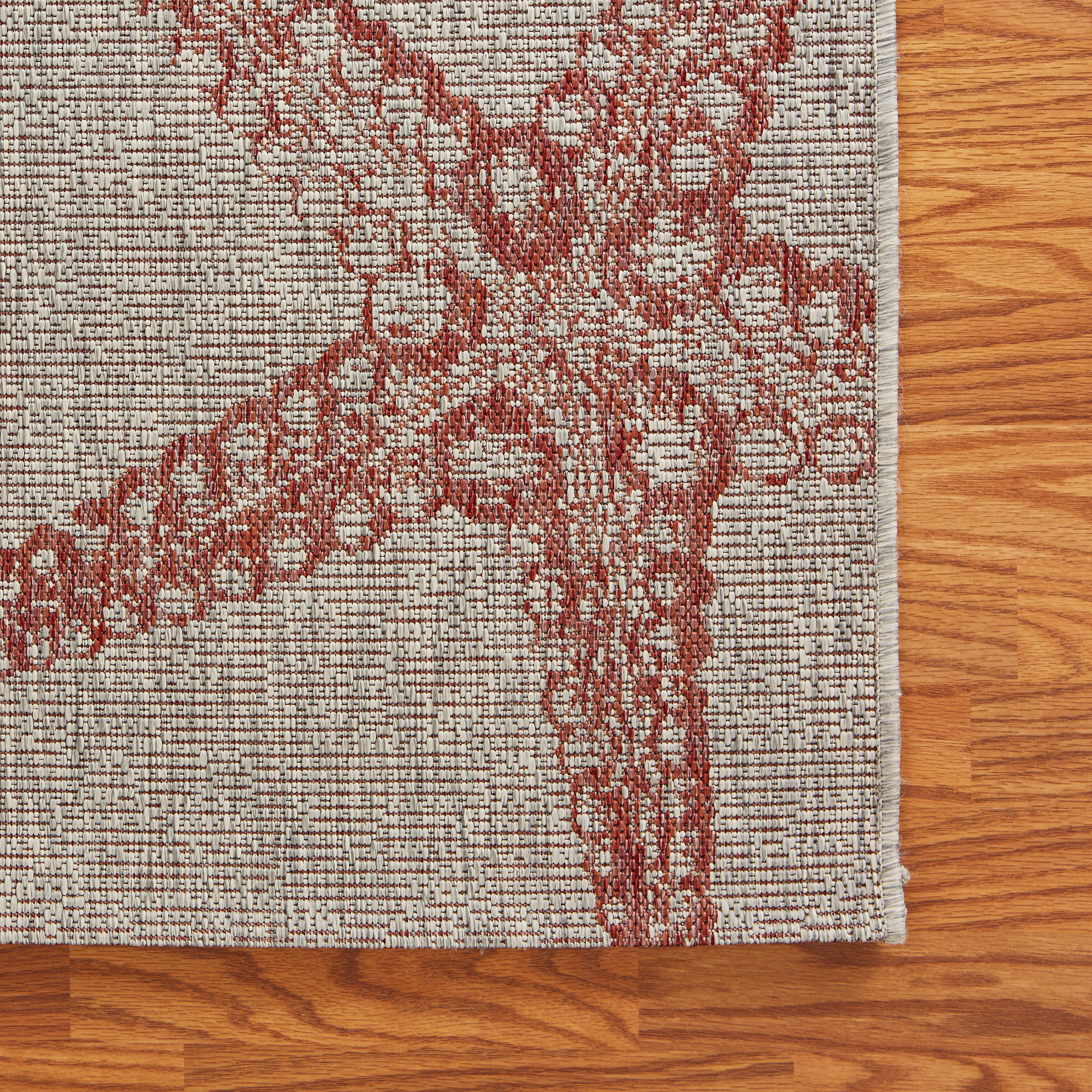 LR Home Indoor 7'9" x 9'5" Area Rug, Rust, large