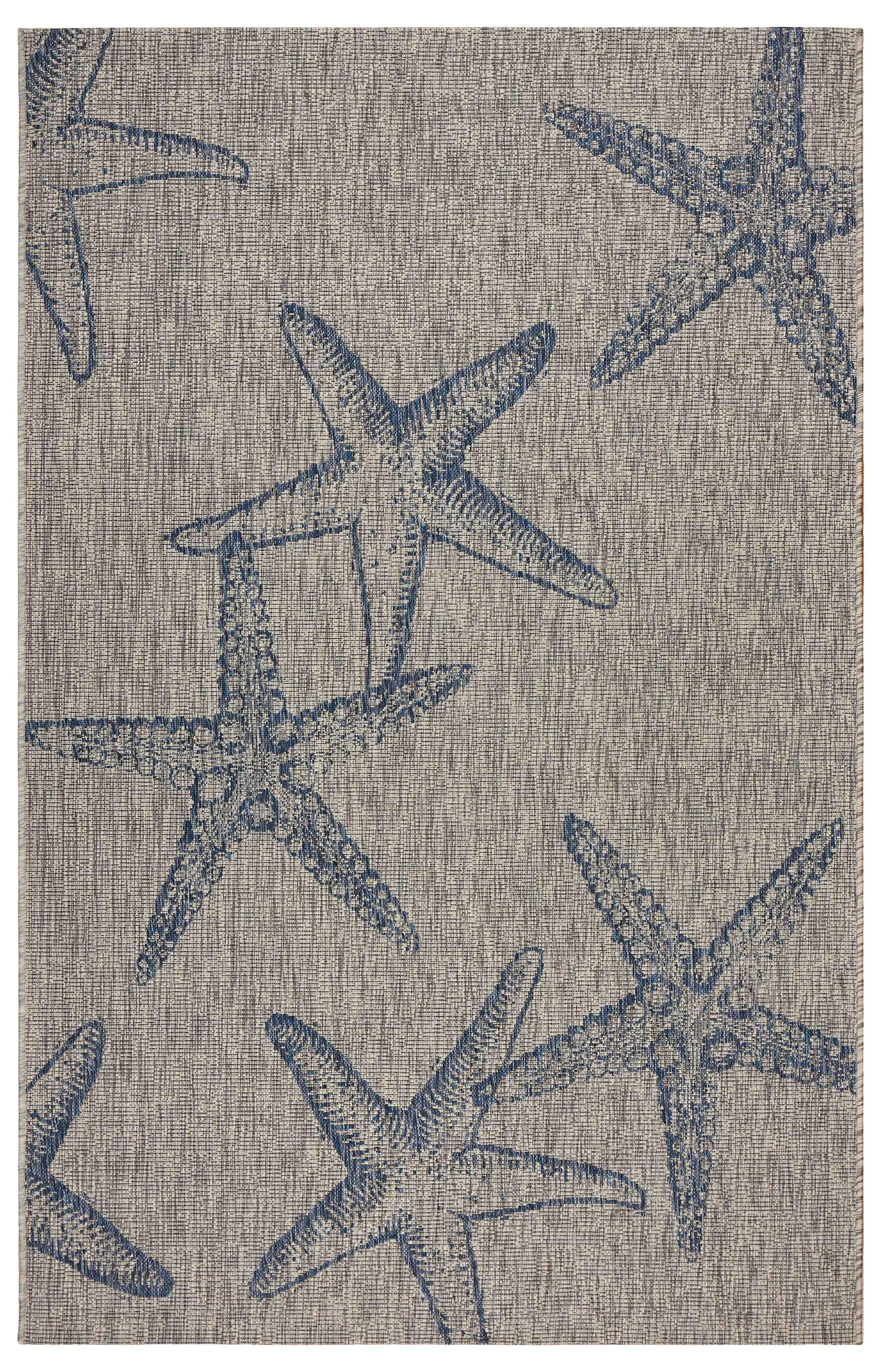 LR Home Indoor 7'9" x 9'5" Area Rug, Blue/Gray, large