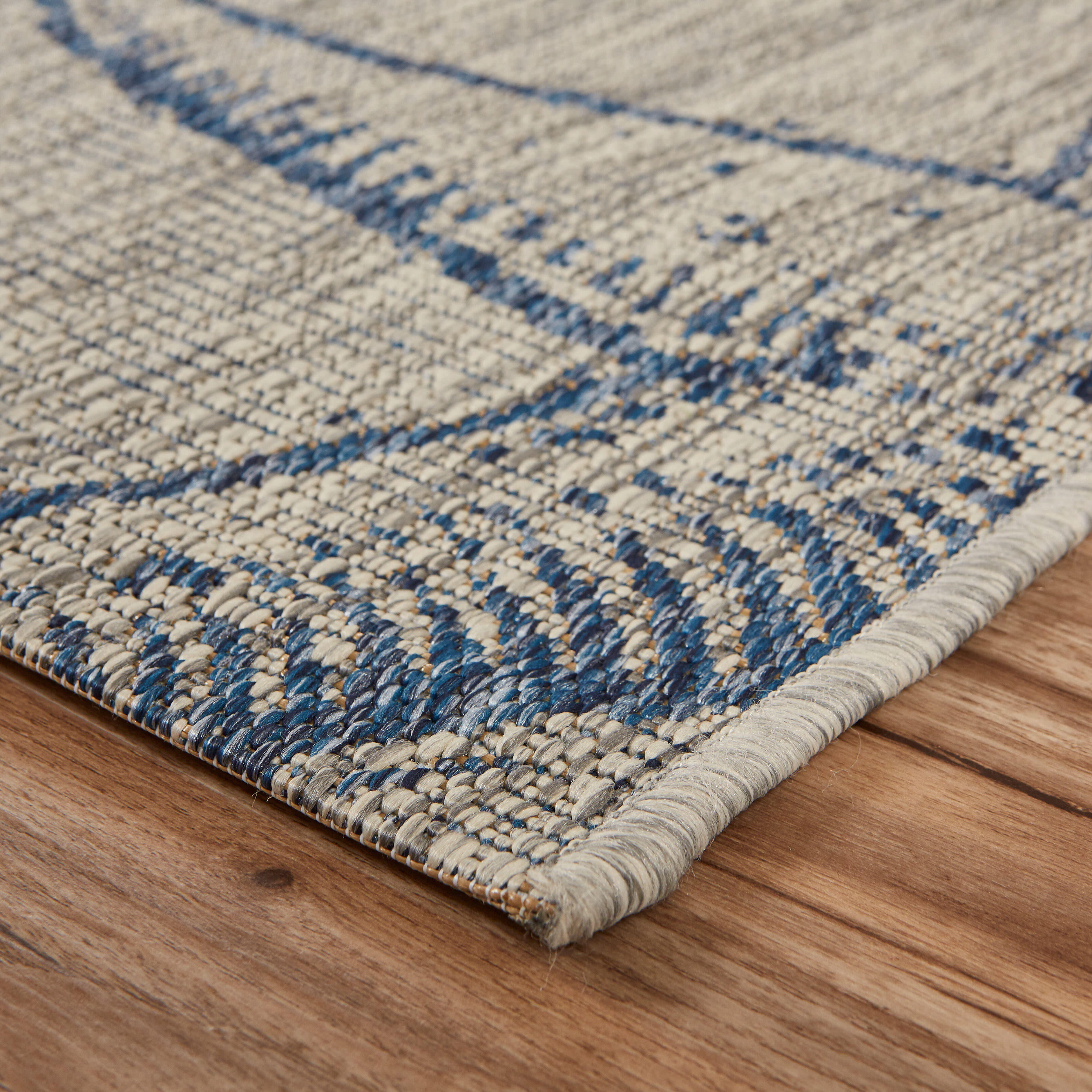 LR Home Indoor 5' x 7' Area Rug, Blue/Gray, large