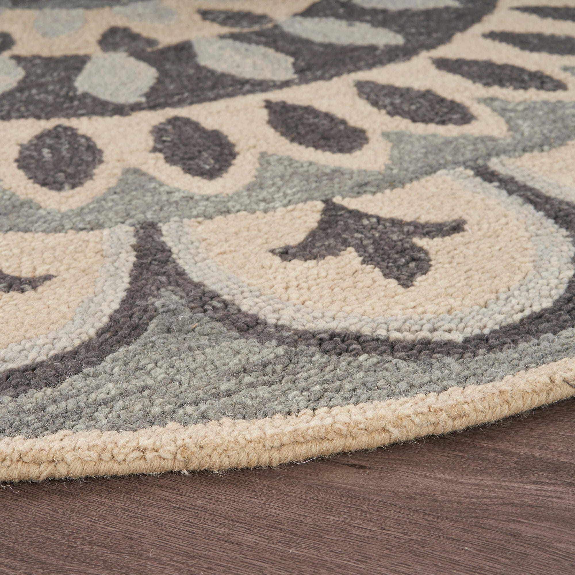 LR Home Artisan 4' x 4' Area Rug, Gray/Beige, large