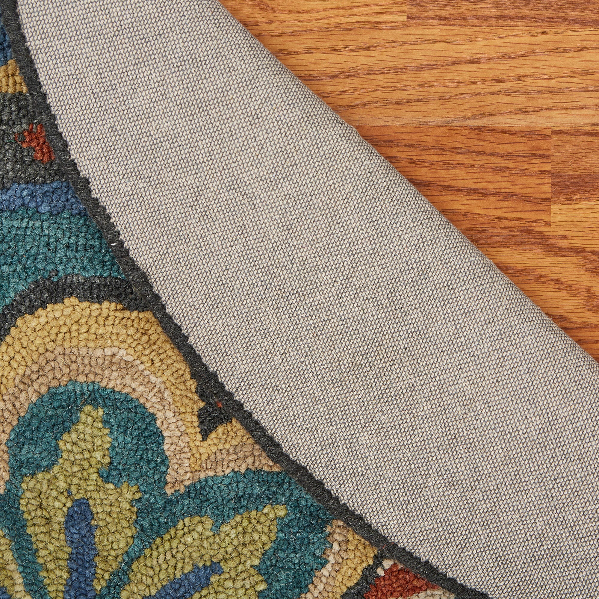 LR Home Daisy 4' x 4' Area Rug, Blue/Yellow, large