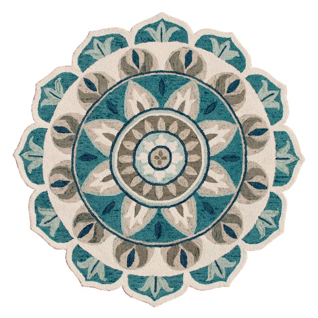 LR Home Floral 6' x 6' Area Rug