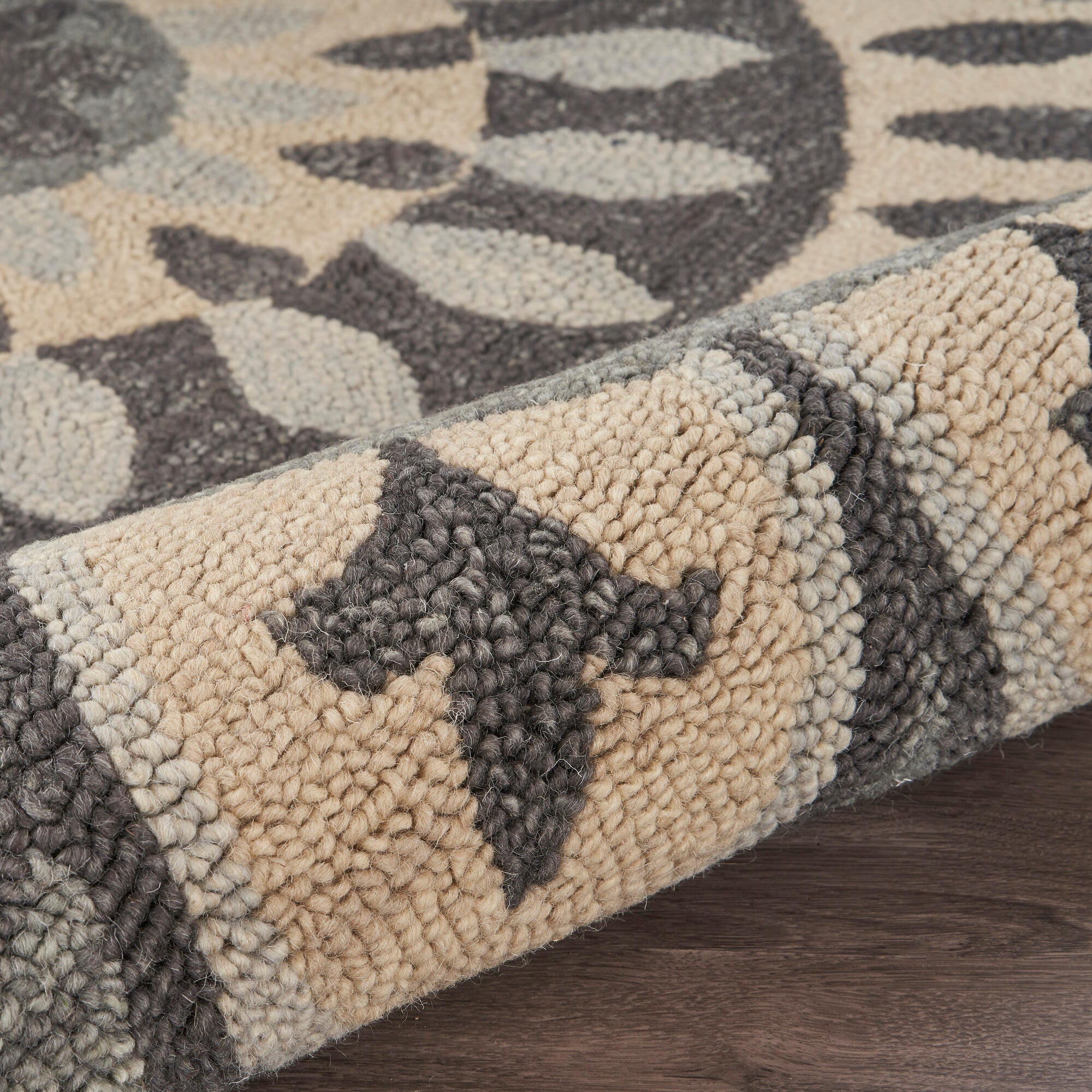 LR Home Artisan 6' x 6' Area Rug, Gray/Beige, large