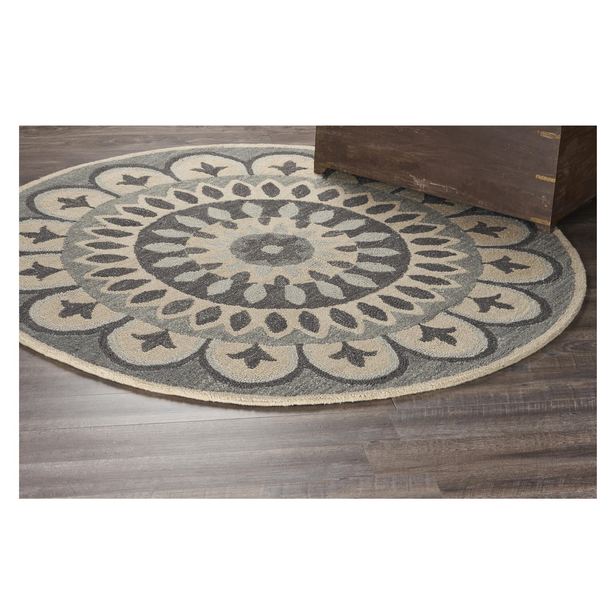 LR Home Artisan 6' x 6' Area Rug, Gray/Beige, large